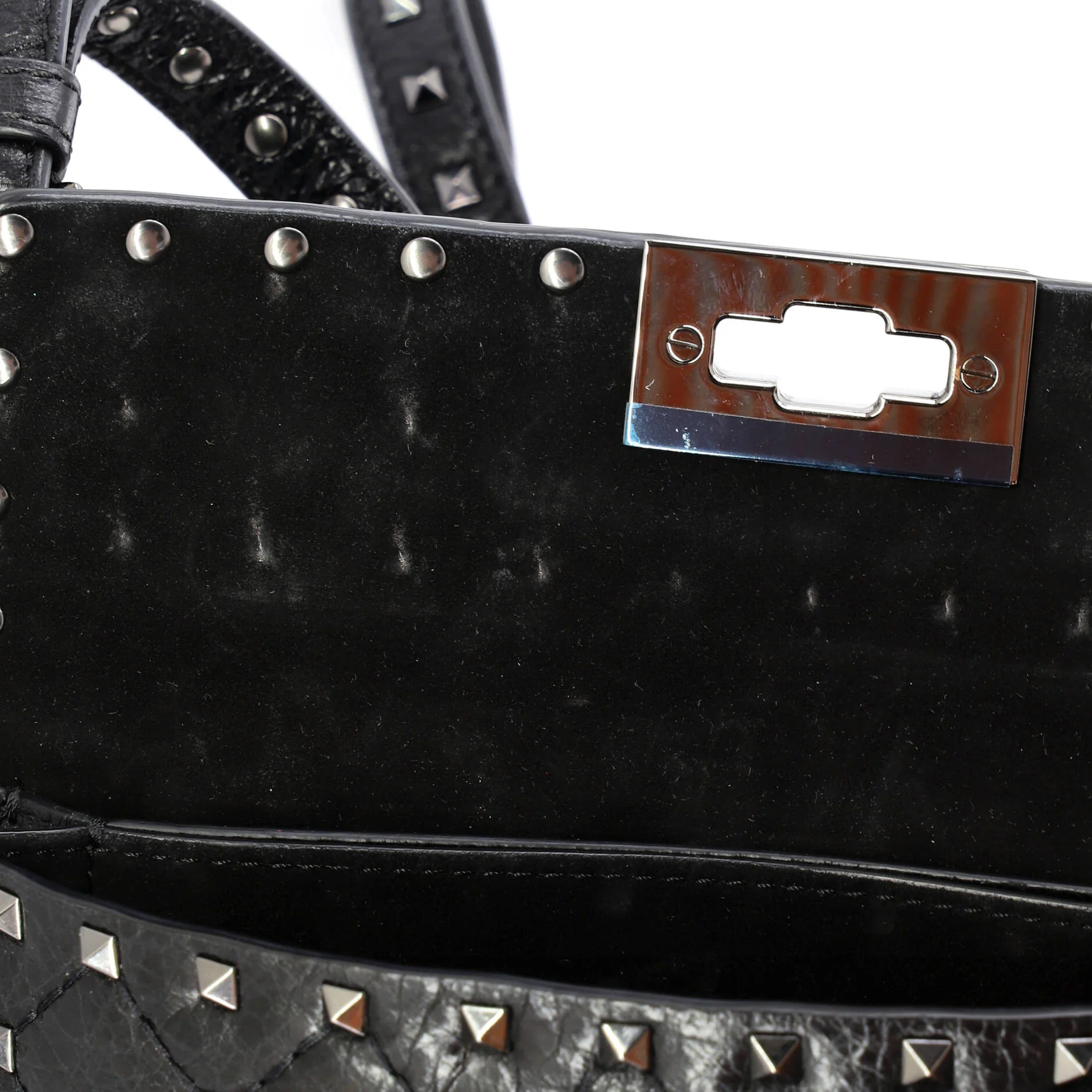 Rockstud Spike Flap Shoulder Bag Quilted Leather Small - Image 6