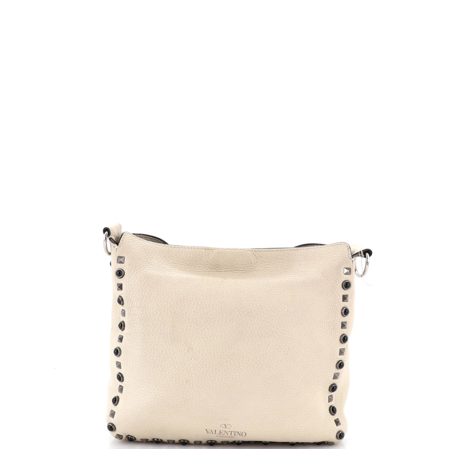 Rolling Rockstud Flip Lock Messenger Bag Leather with Cabochons Medium - Image 3