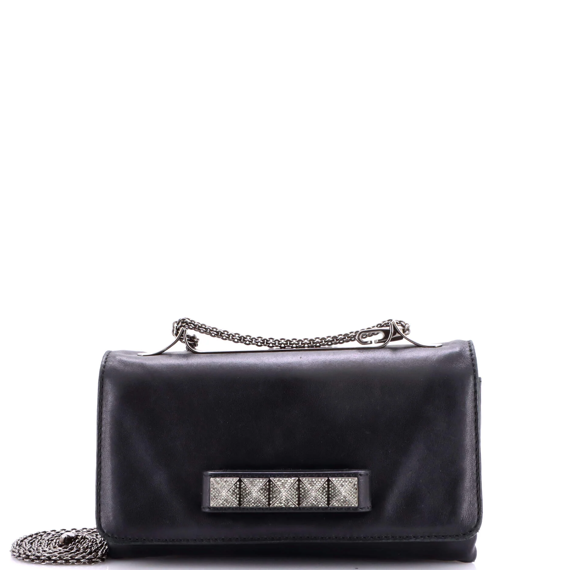 Va Va Voom Clutch Crystal Studs Leather Medium