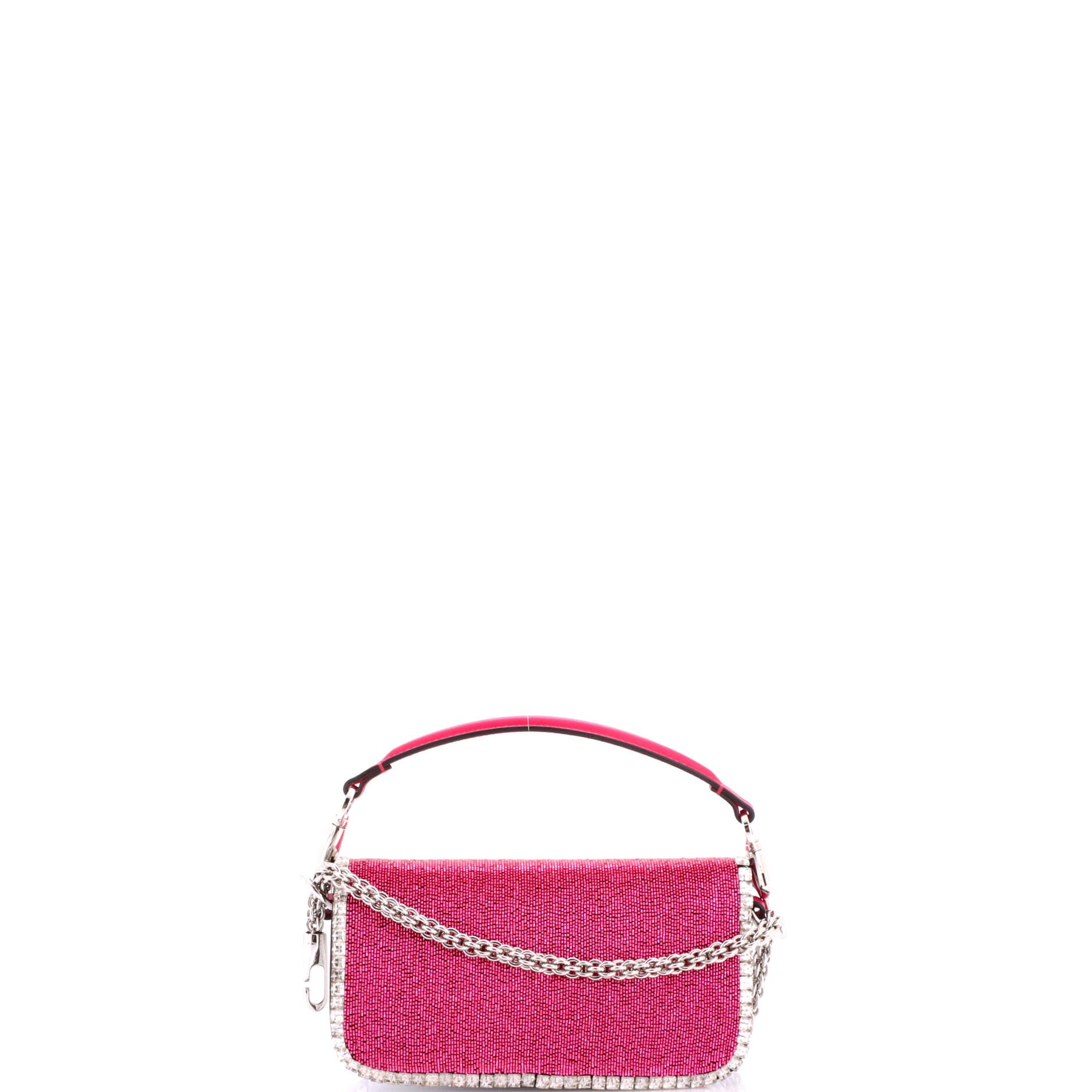VLogo Loco Flap Shoulder Bag Embellished Leather Small - Image 3