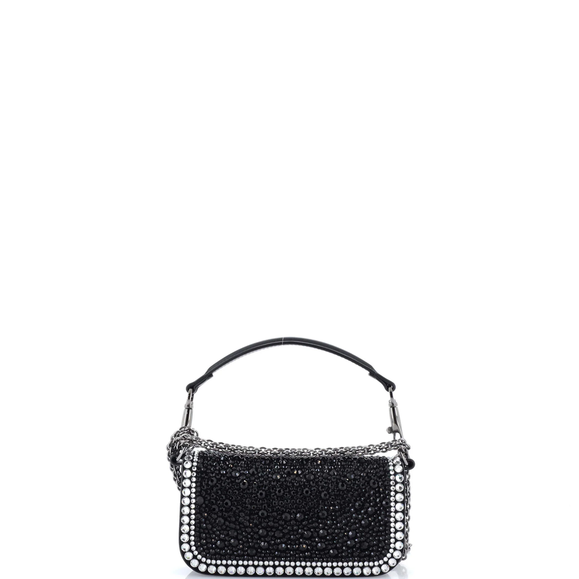VLogo Loco Flap Shoulder Bag Embellished Leather Small - Image 3