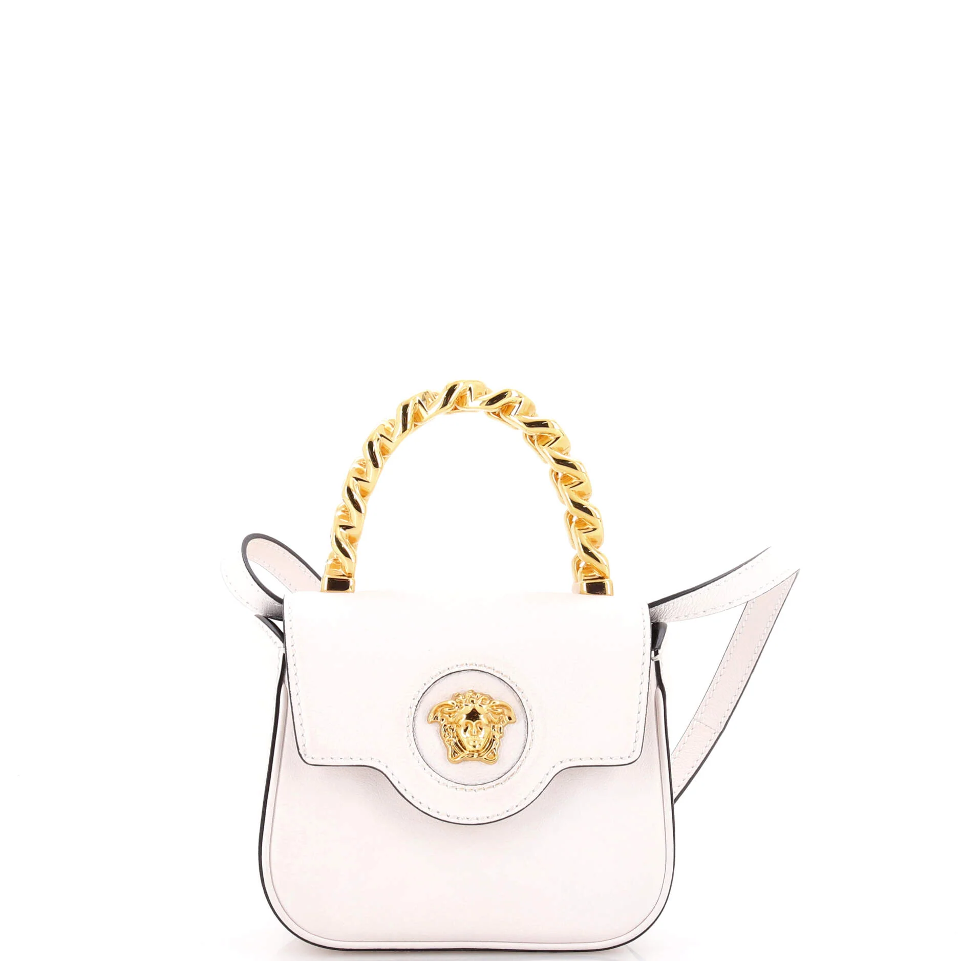 La Medusa Chain Top Handle Bag Leather Small