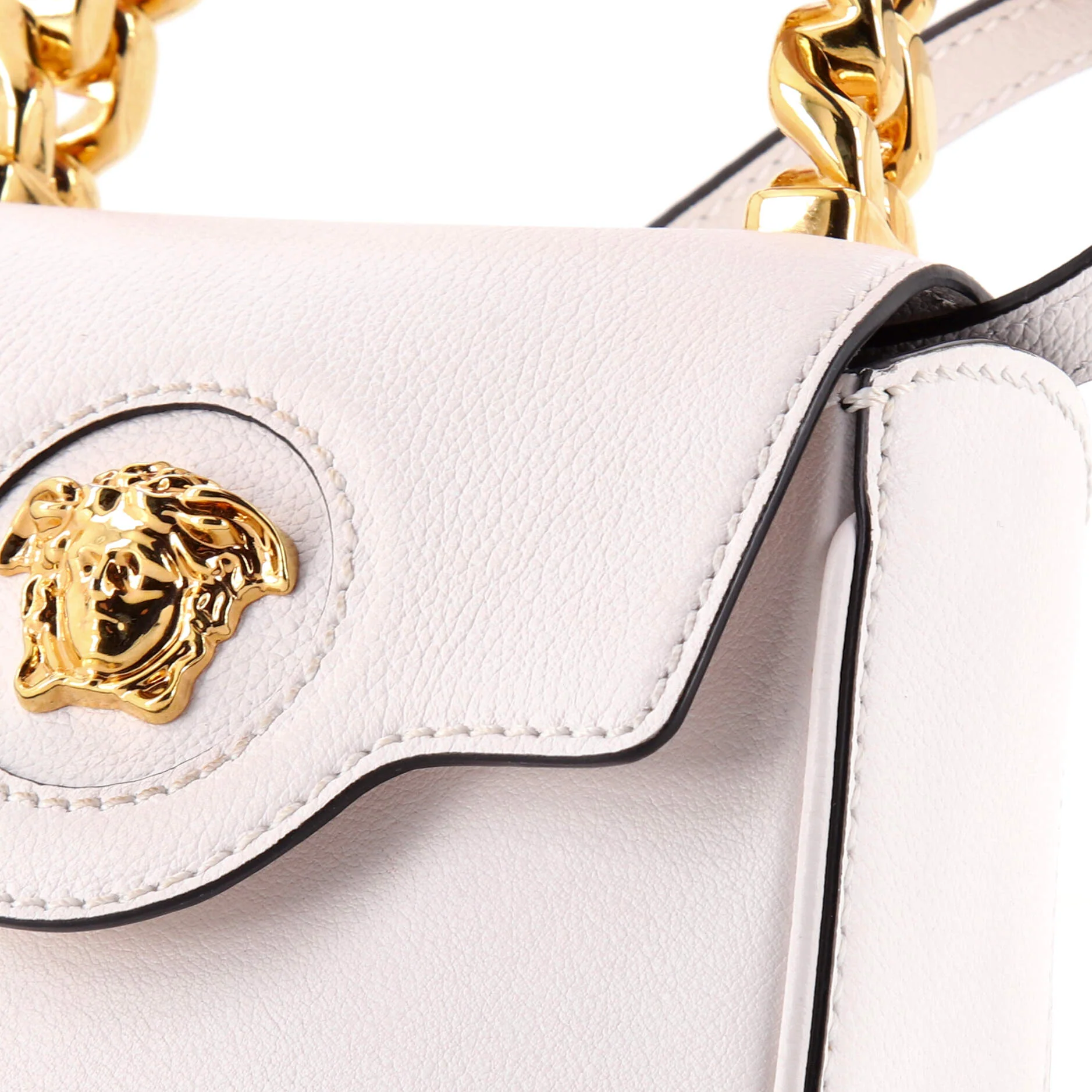 La Medusa Chain Top Handle Bag Leather Small - Image 6