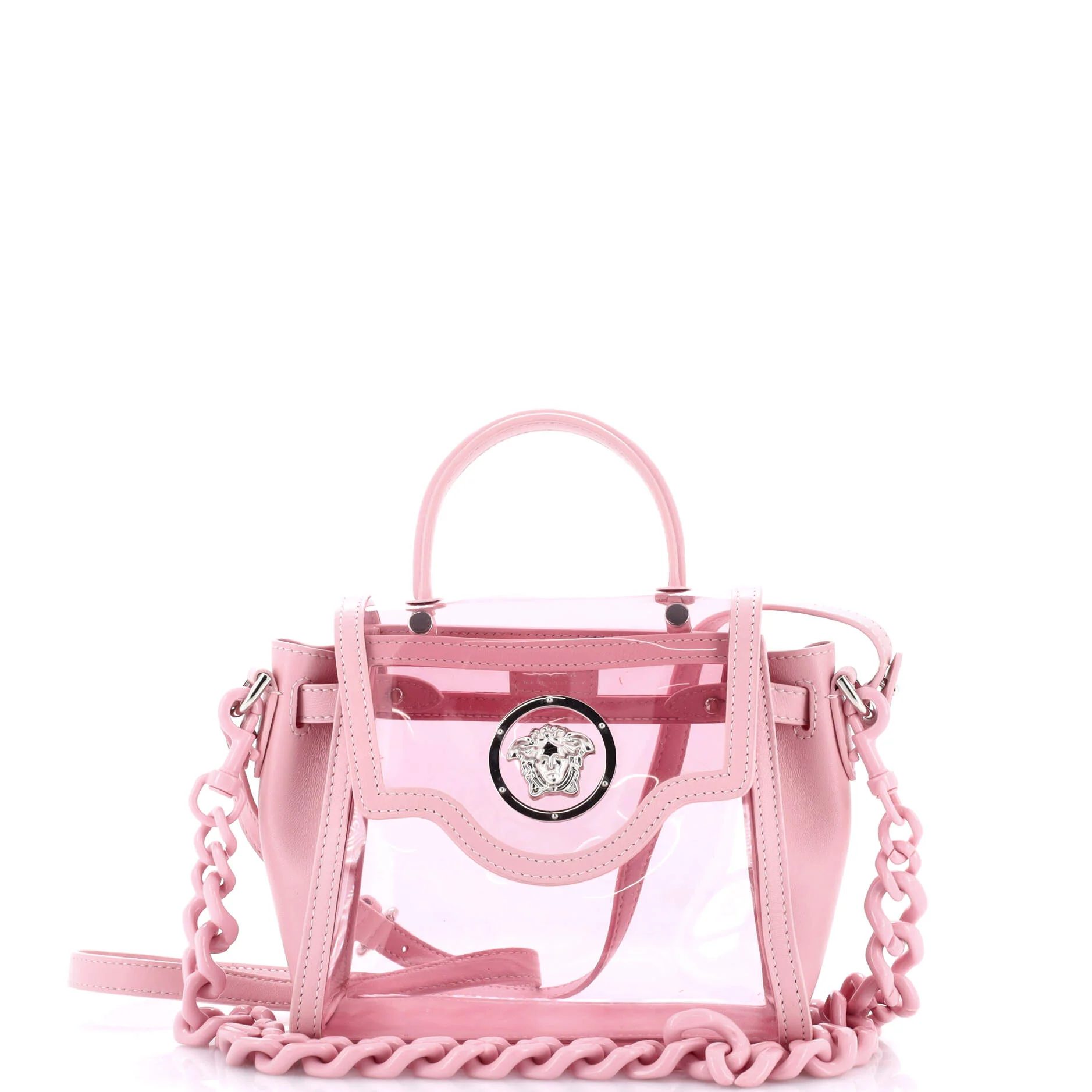 La Medusa Top Handle Bag PVC with Leather Small