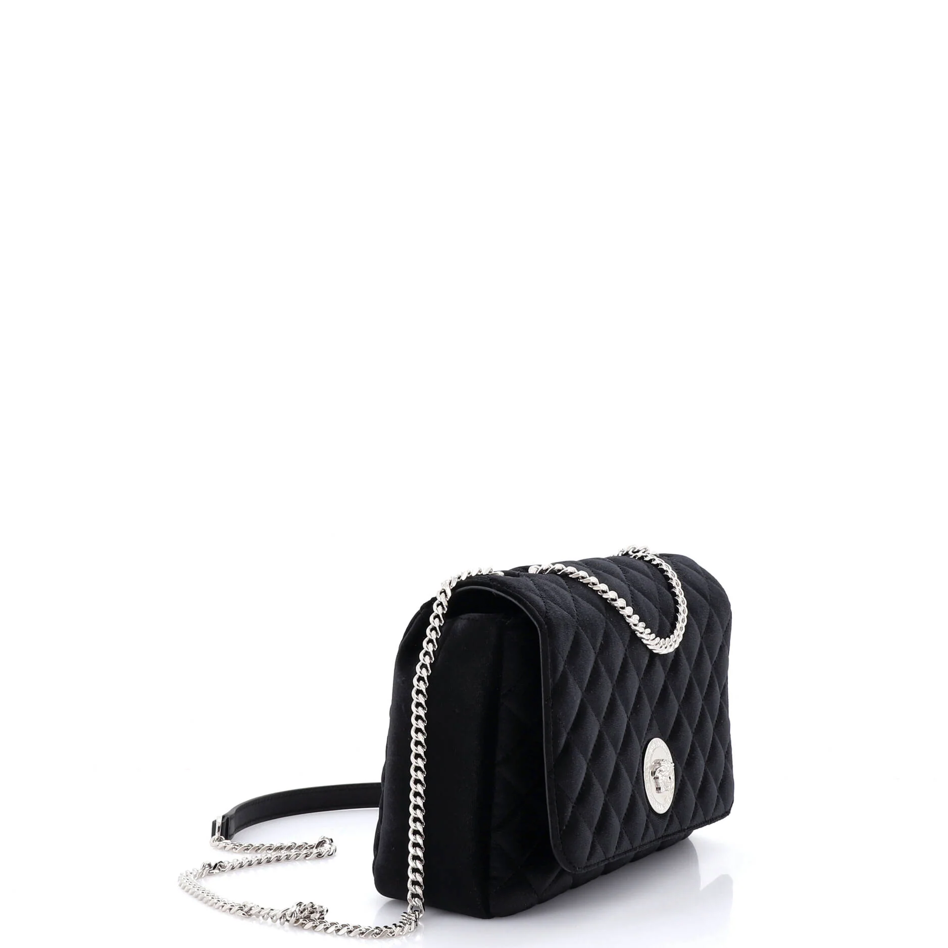 Medusa Icon Chain Flap Bag Quilted Satin Medium - Image 2