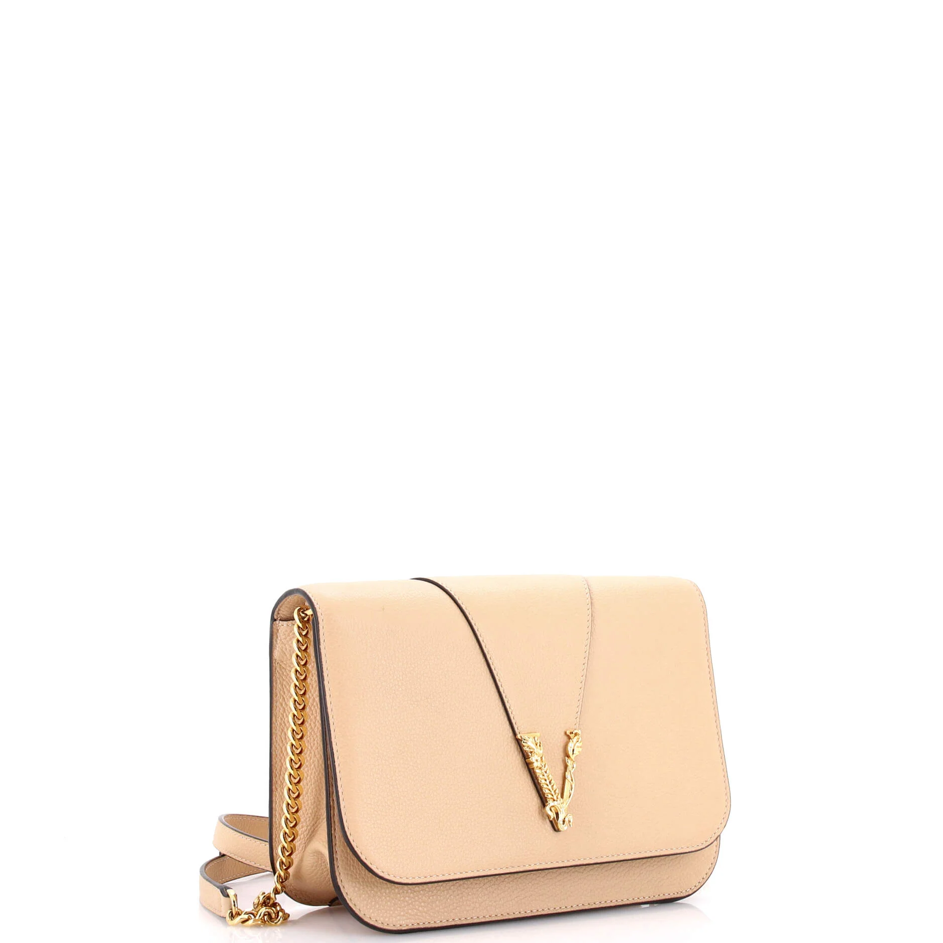 Virtus Chain Flap Shoulder Bag Leather Medium - Image 2