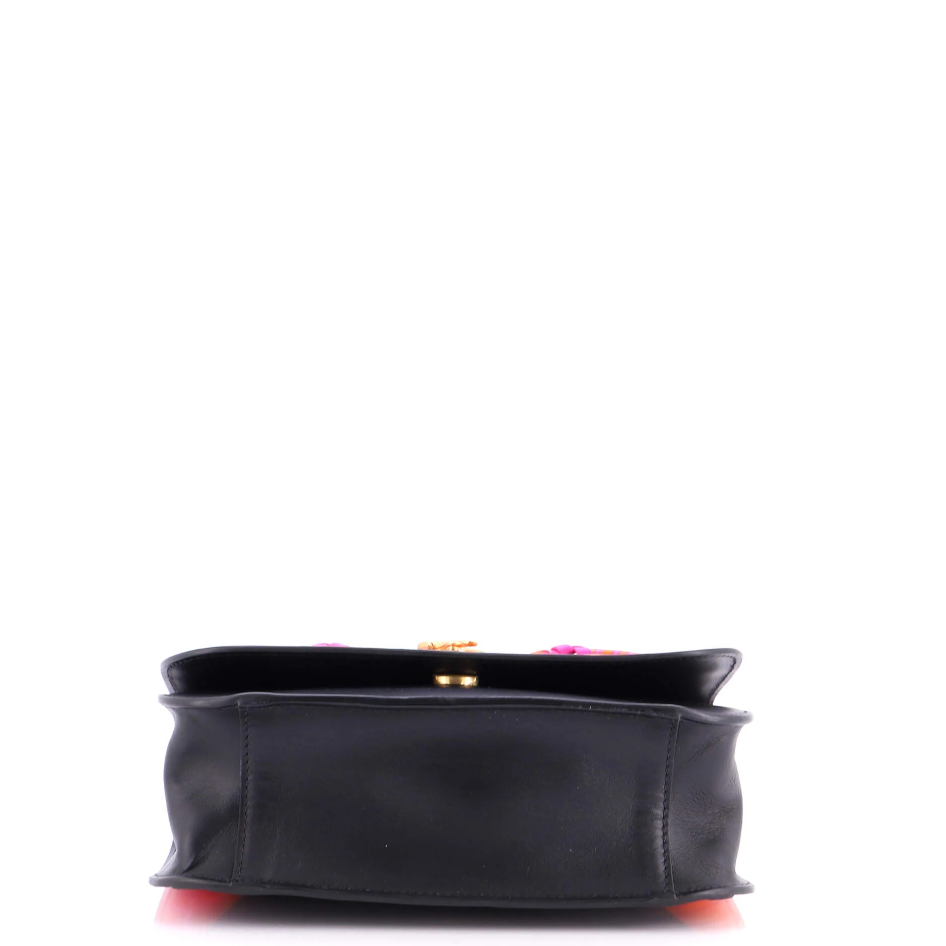 Virtus Flap Shoulder Bag Printed Leather with Braided Detail Small - Image 4