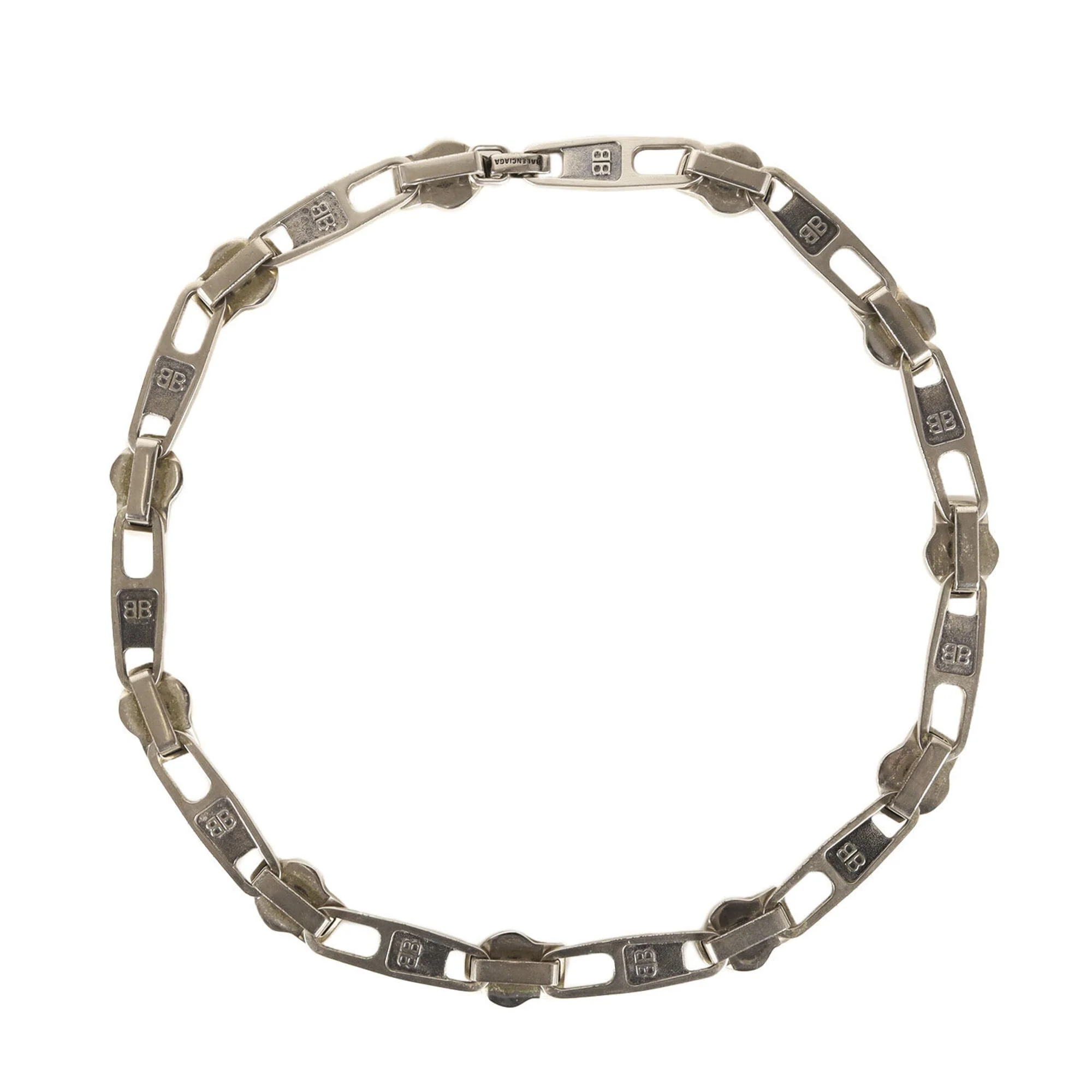 Zipper Link Chain Choker Necklace Sterling Silver