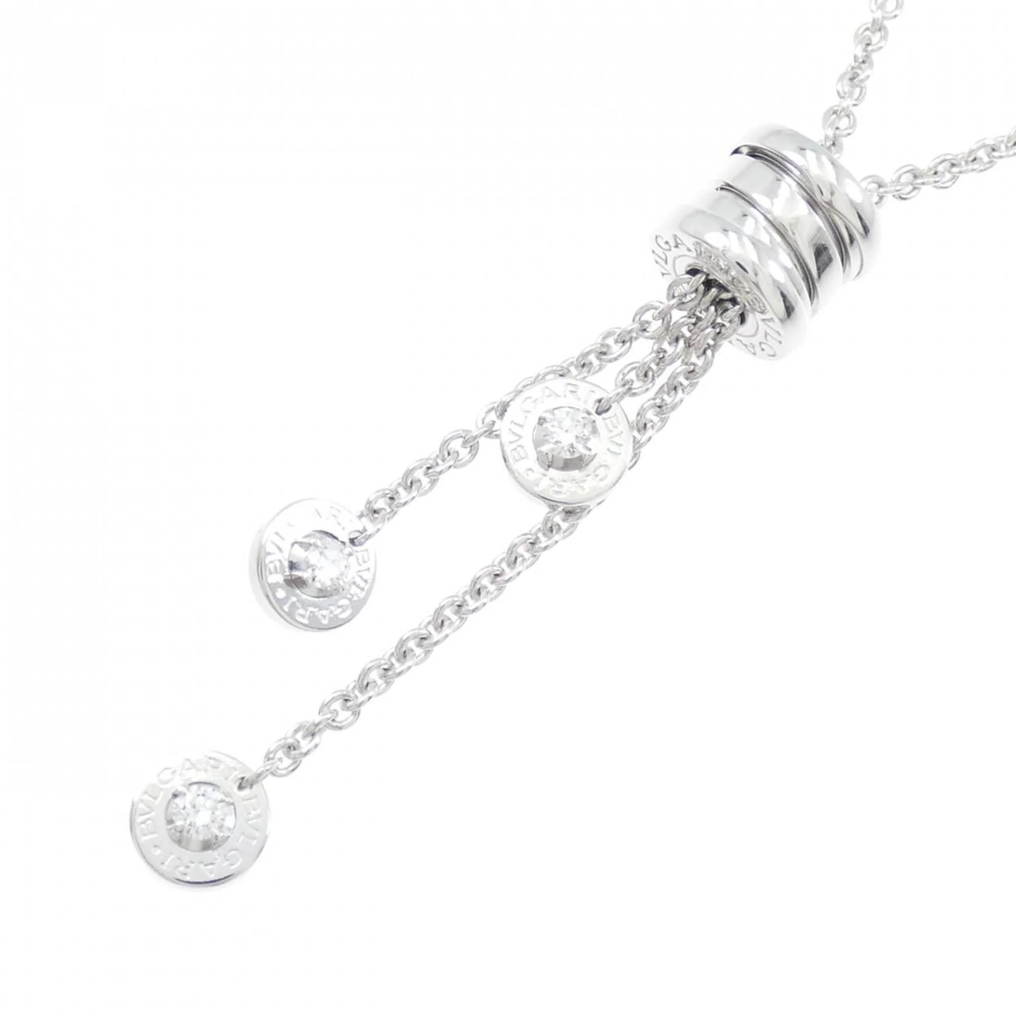 B.Zero1 Pendant Necklace 18K White Gold and Diamond - Image 3