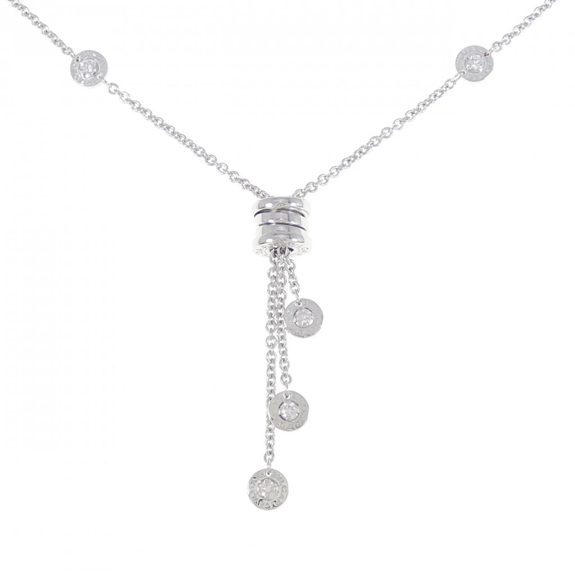 B.Zero1 Pendant Necklace 18K White Gold and Diamond