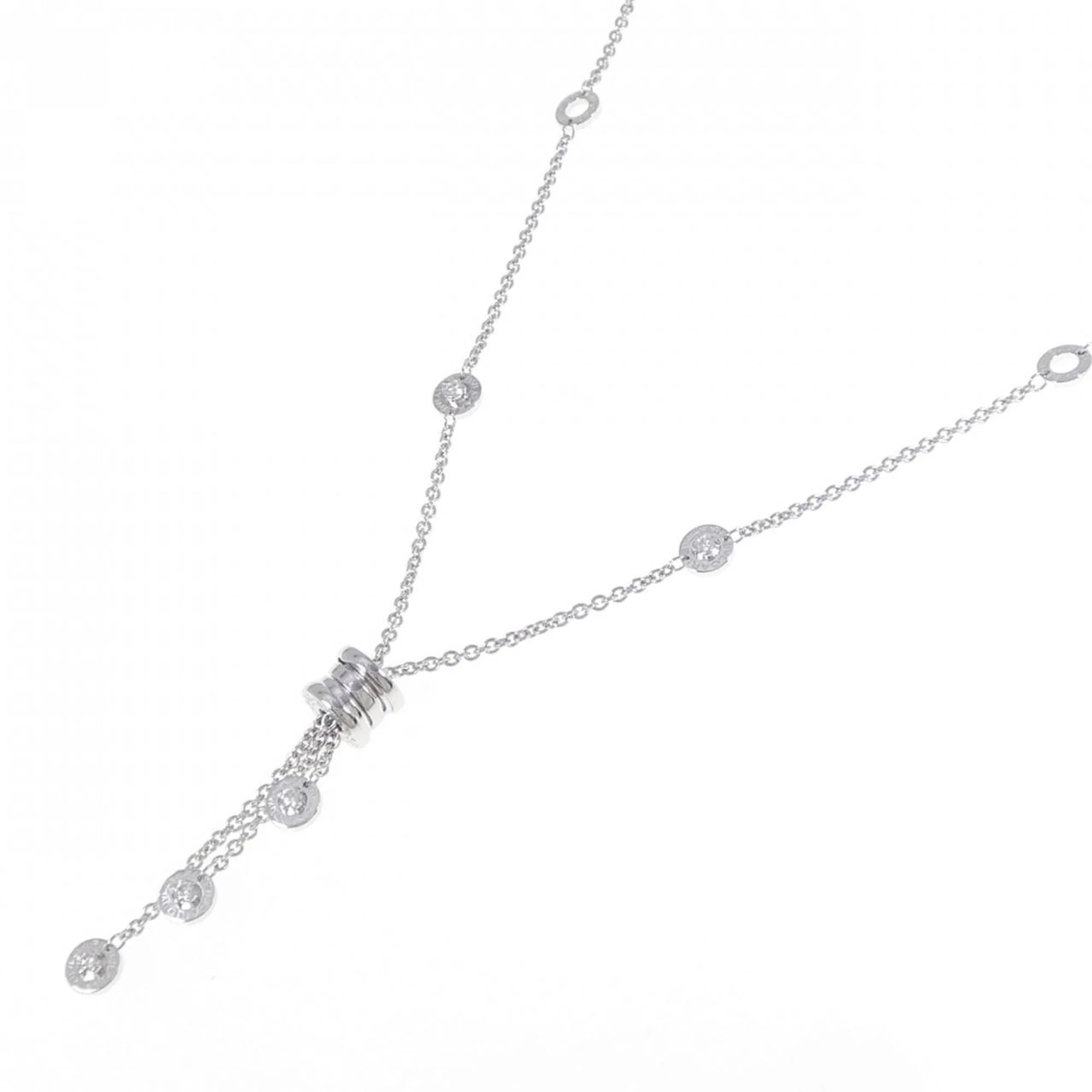 B.Zero1 Pendant Necklace 18K White Gold and Diamond - Image 2