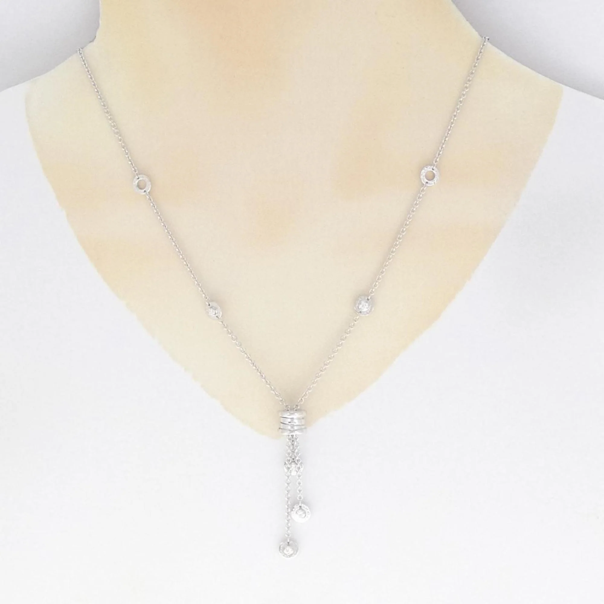 B.Zero1 Pendant Necklace 18K White Gold and Diamond - Image 5