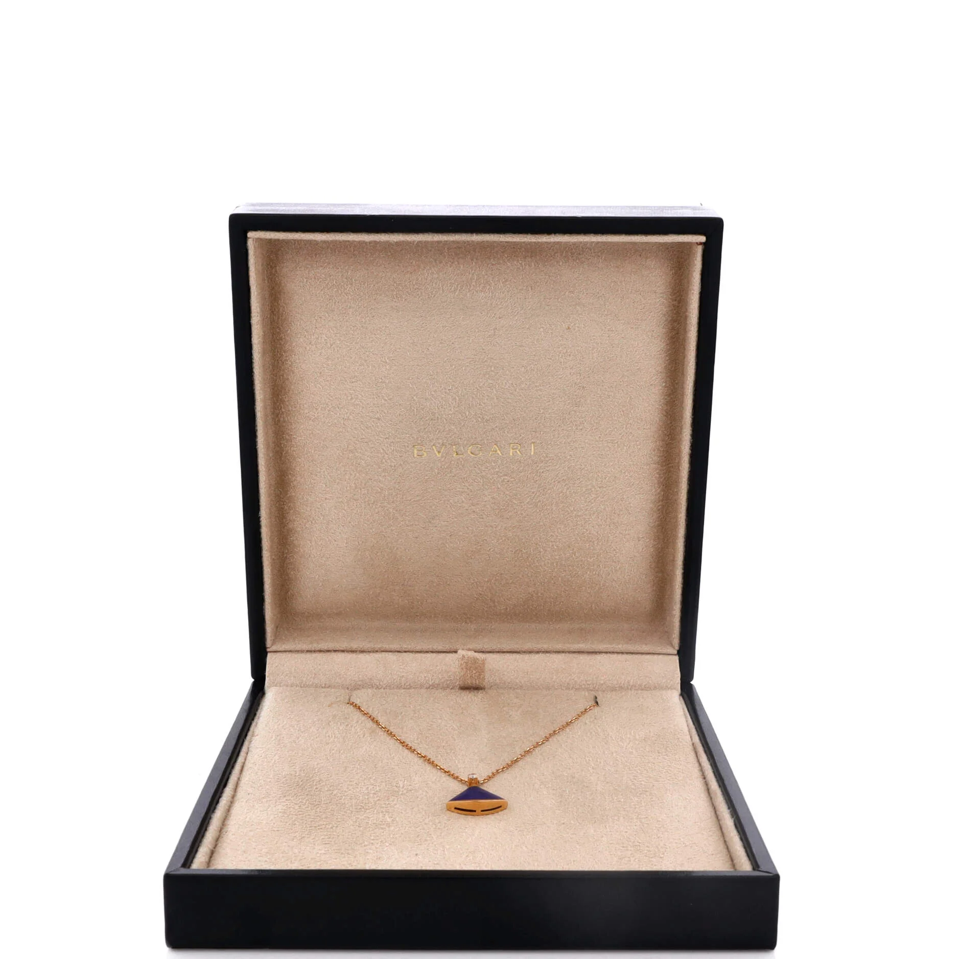 Divas' Dream Pendant Necklace 18K Rose Gold with Lapis Lazuli and Diamond Small - Image 2