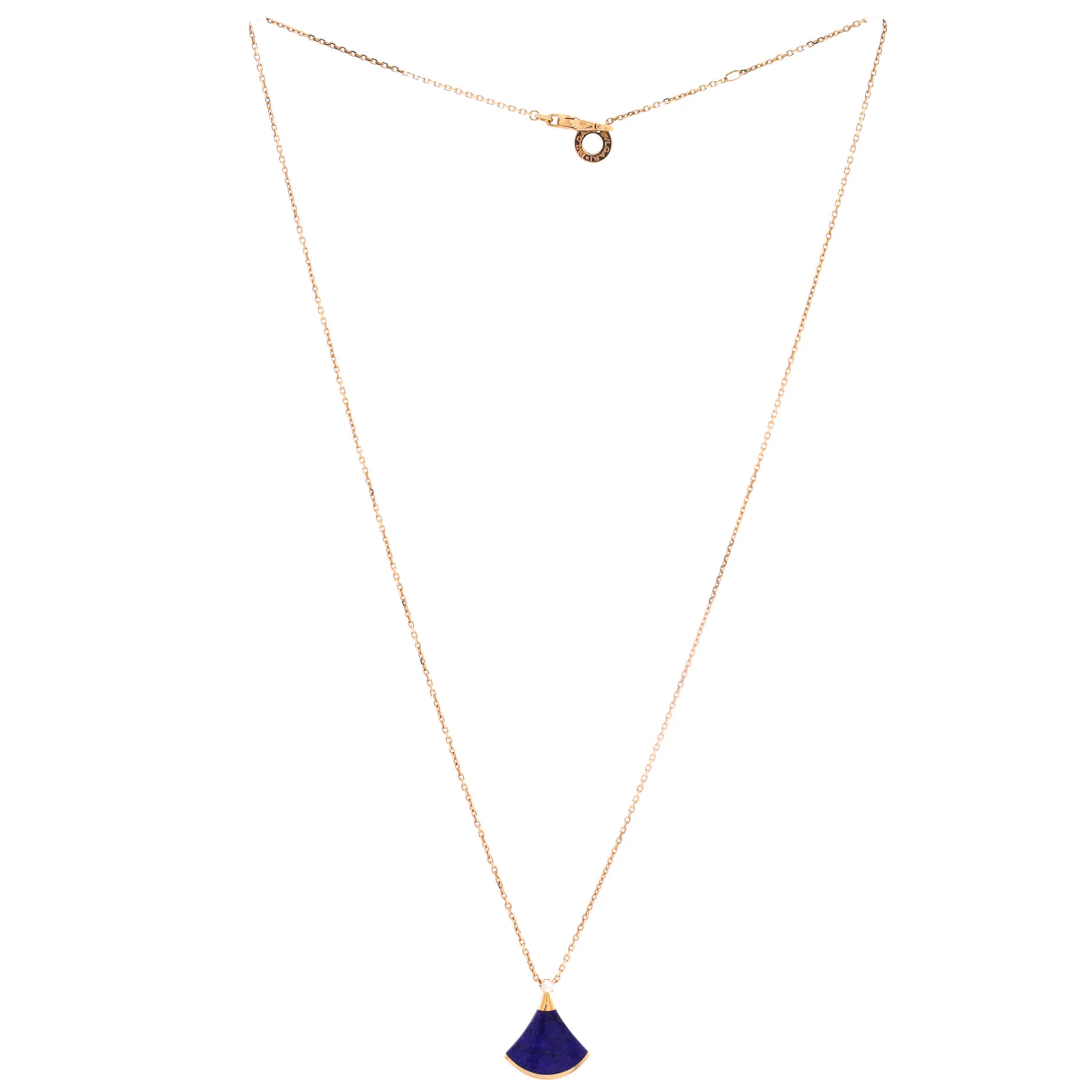 Divas' Dream Pendant Necklace 18K Rose Gold with Lapis Lazuli and Diamond Small - Image 3