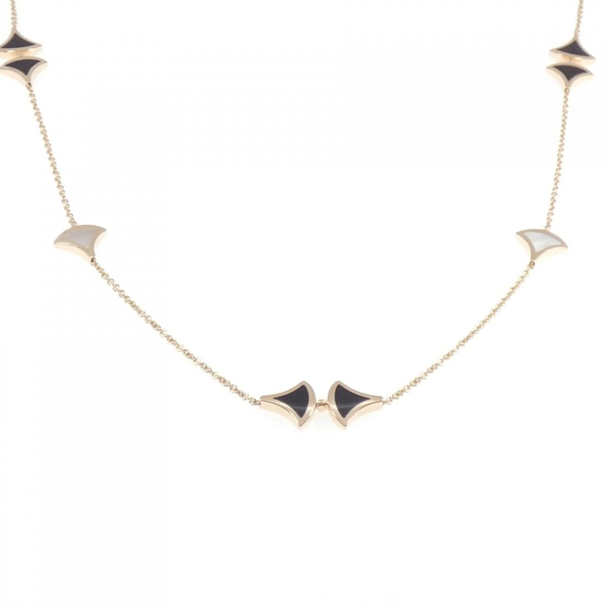 Diva's Dream Pendant Necklace 18K Rose Gold with Mother of Pearl and Onyx