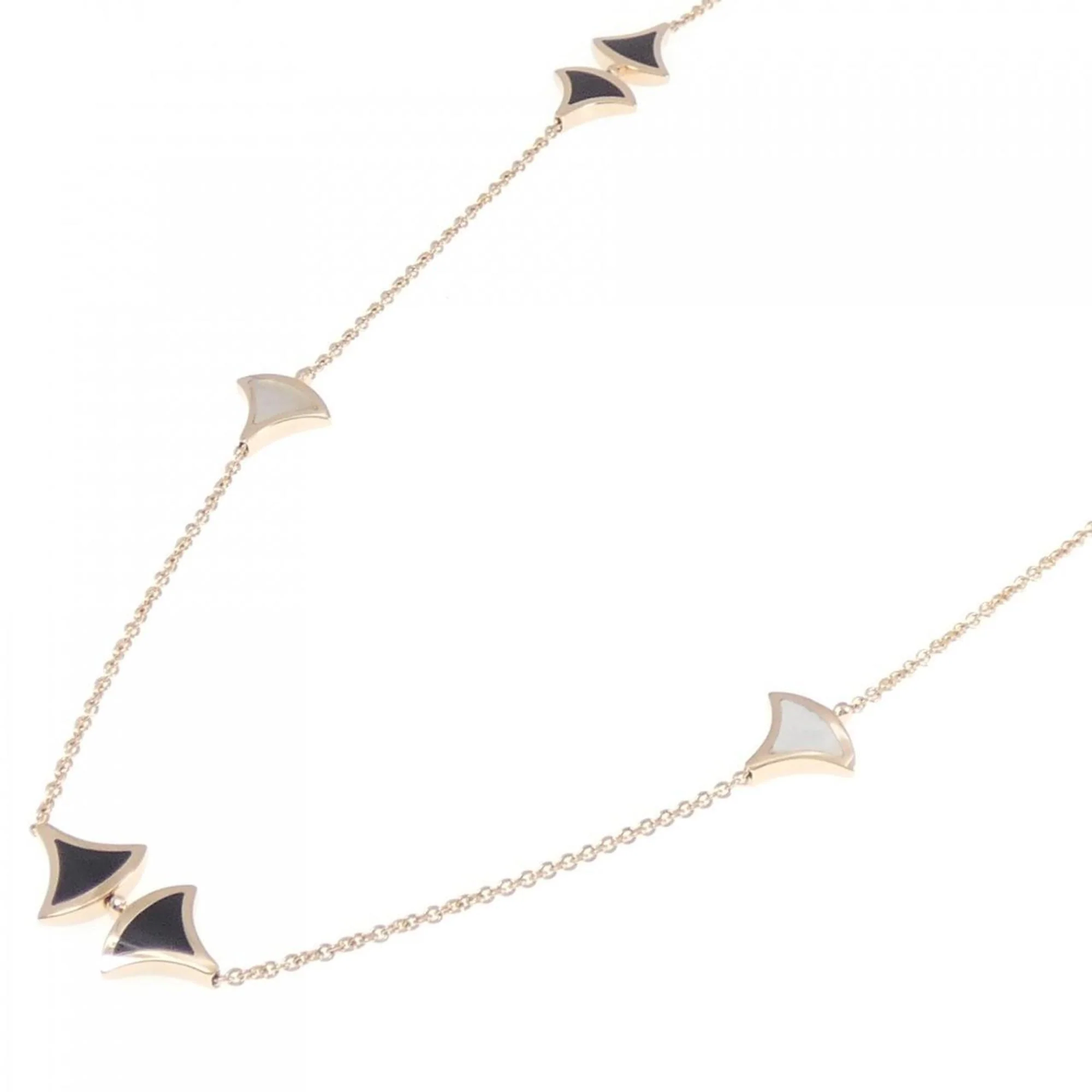 Diva's Dream Pendant Necklace 18K Rose Gold with Mother of Pearl and Onyx - Image 2