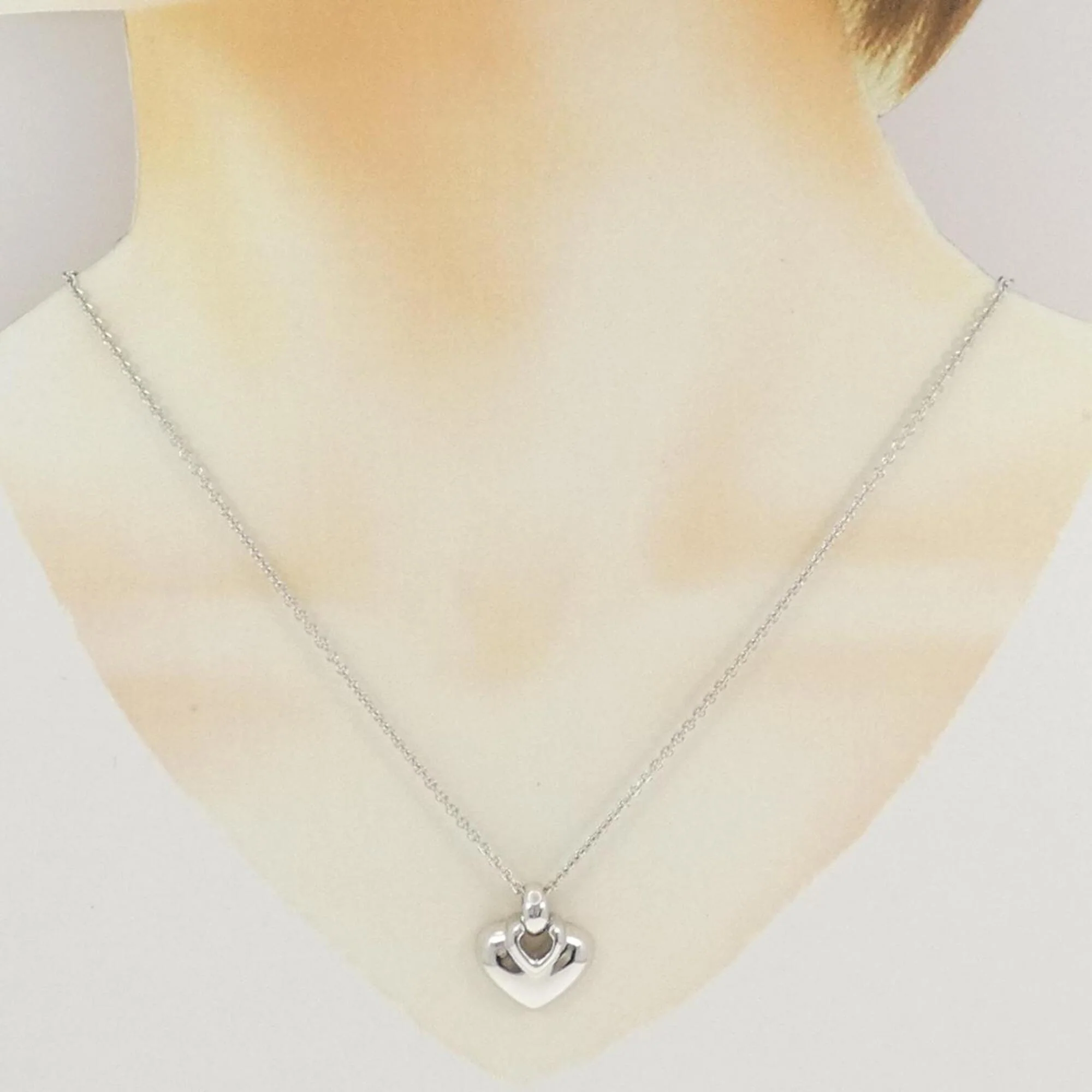 Doppio Cuore Pendant Necklace 18K White Gold - Image 6