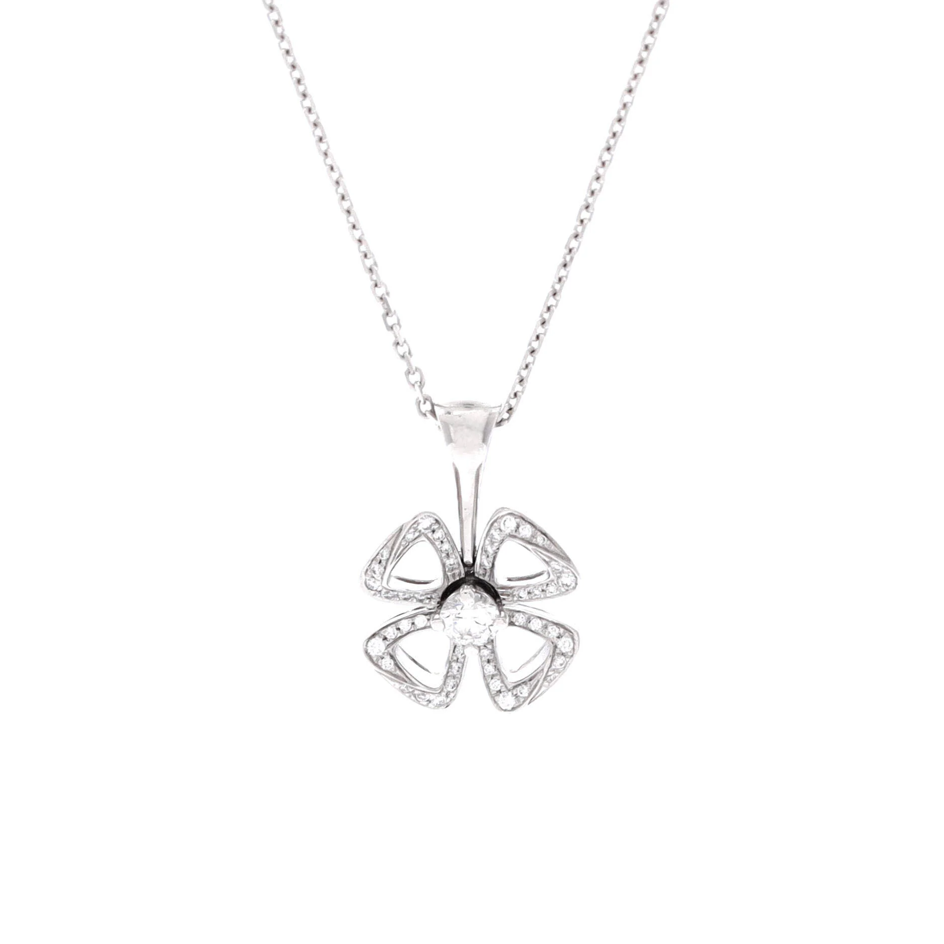 Fiorever Pendant Necklace 18K White Gold with Diamonds