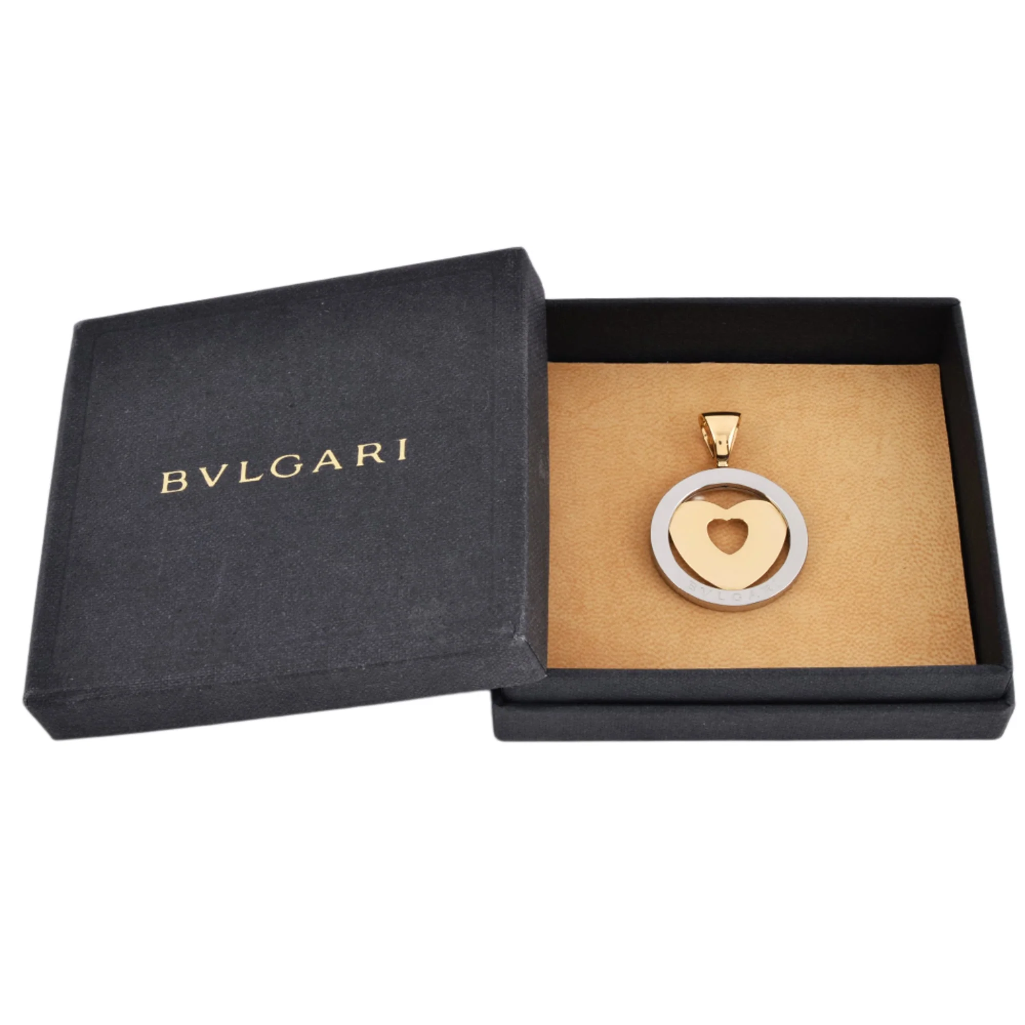 Heart Pendant Necklace Stainless Steel and Yellow Gold - Image 6