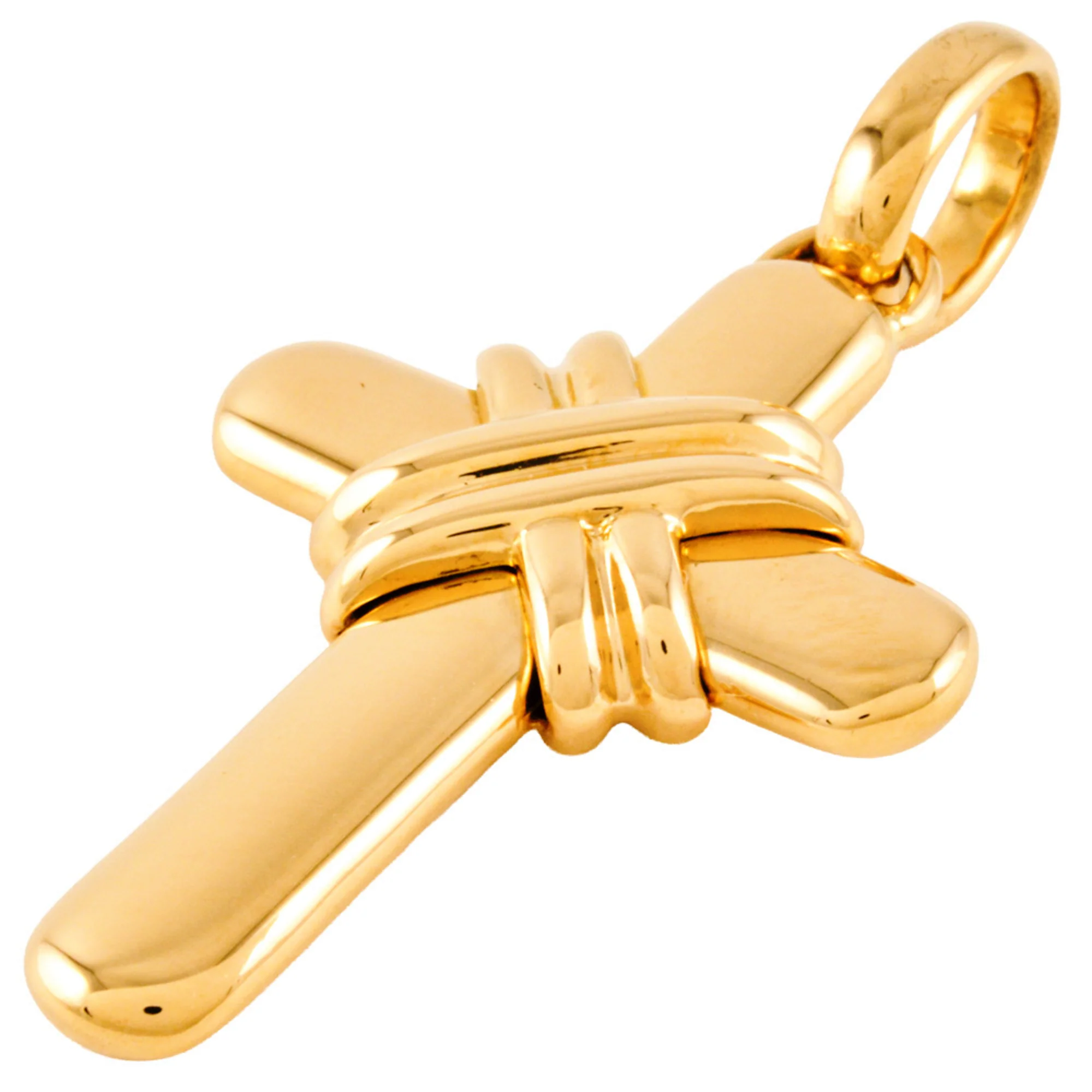Latin Cross Pendant Necklace 18K Yellow Gold