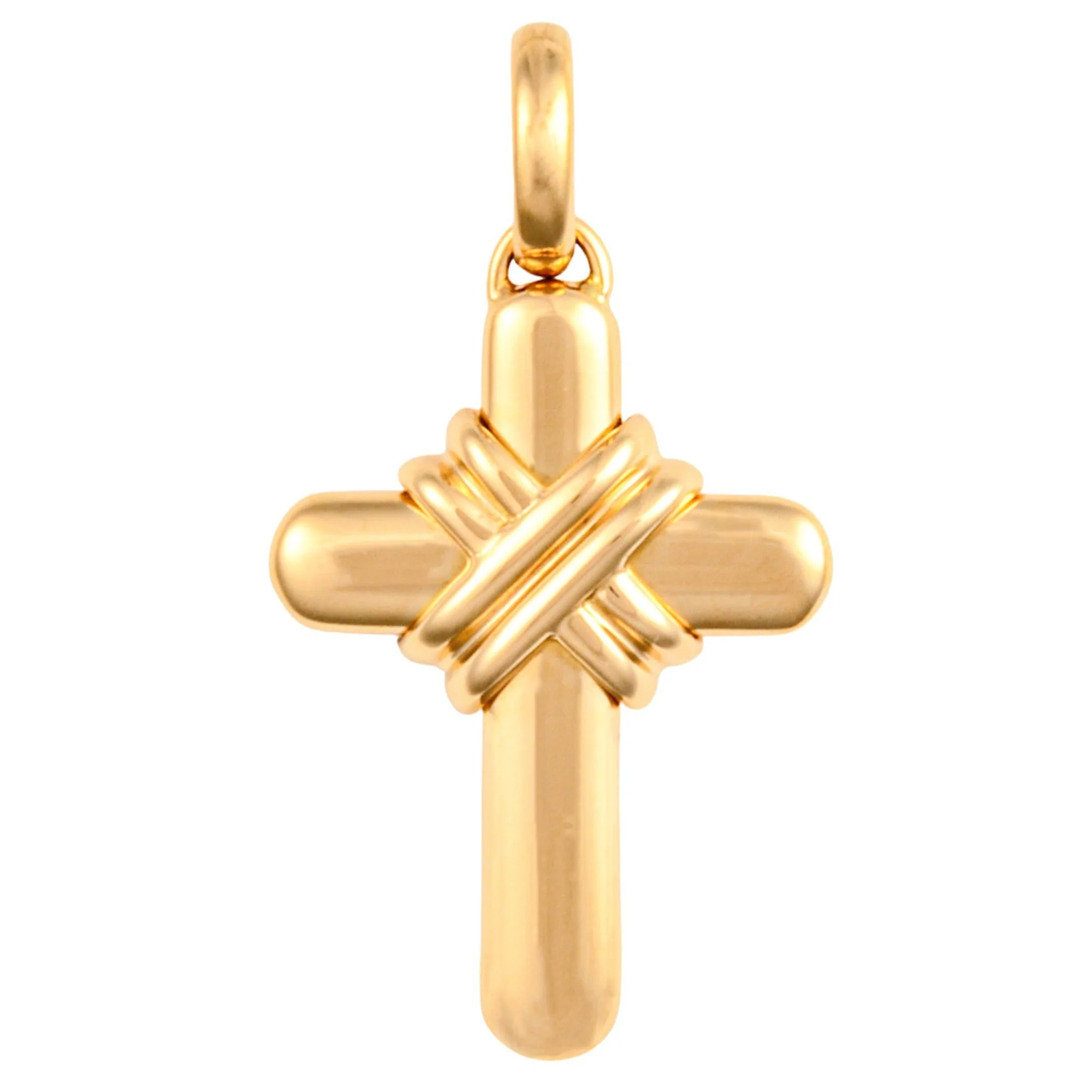 Latin Cross Pendant Necklace 18K Yellow Gold - Image 4
