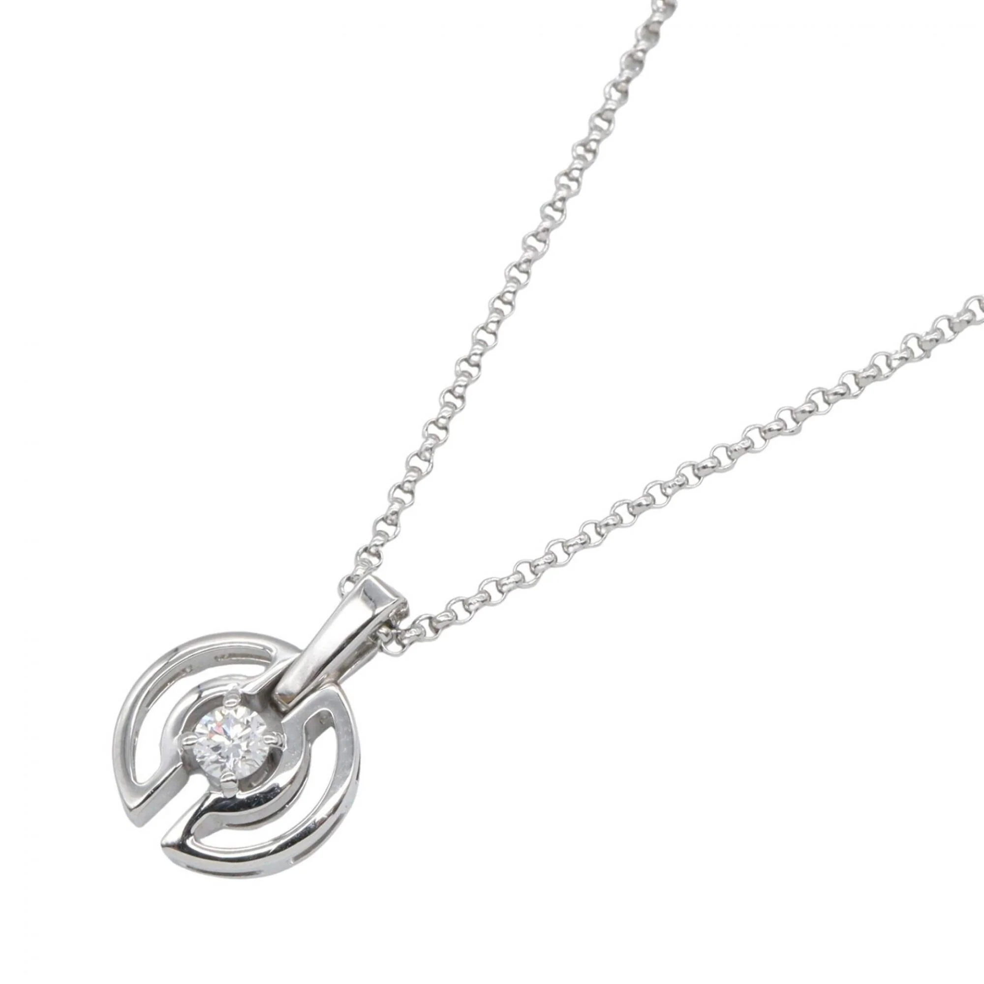 Parentesi Pendant Necklace 18K White Gold with Diamond