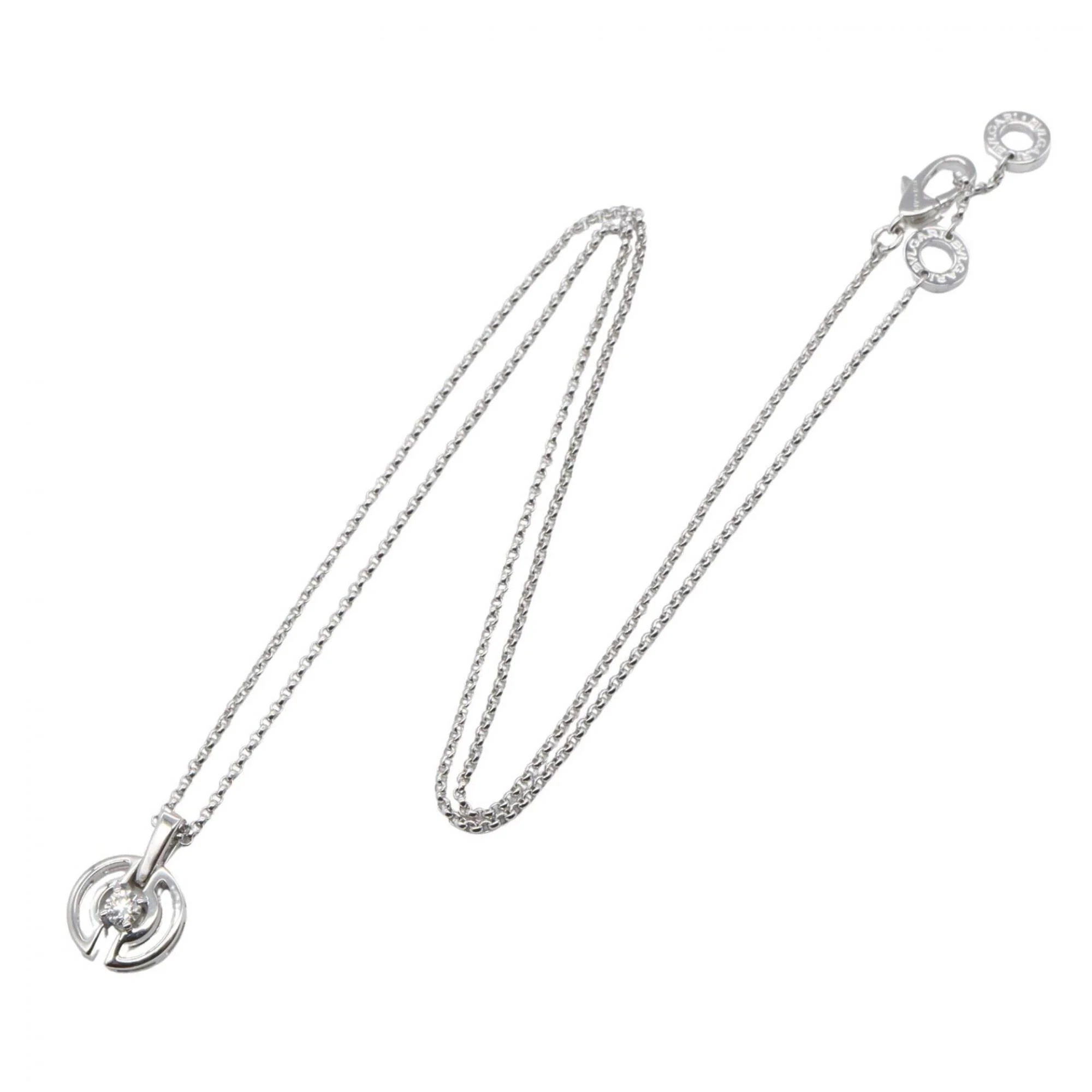 Parentesi Pendant Necklace 18K White Gold with Diamond - Image 2