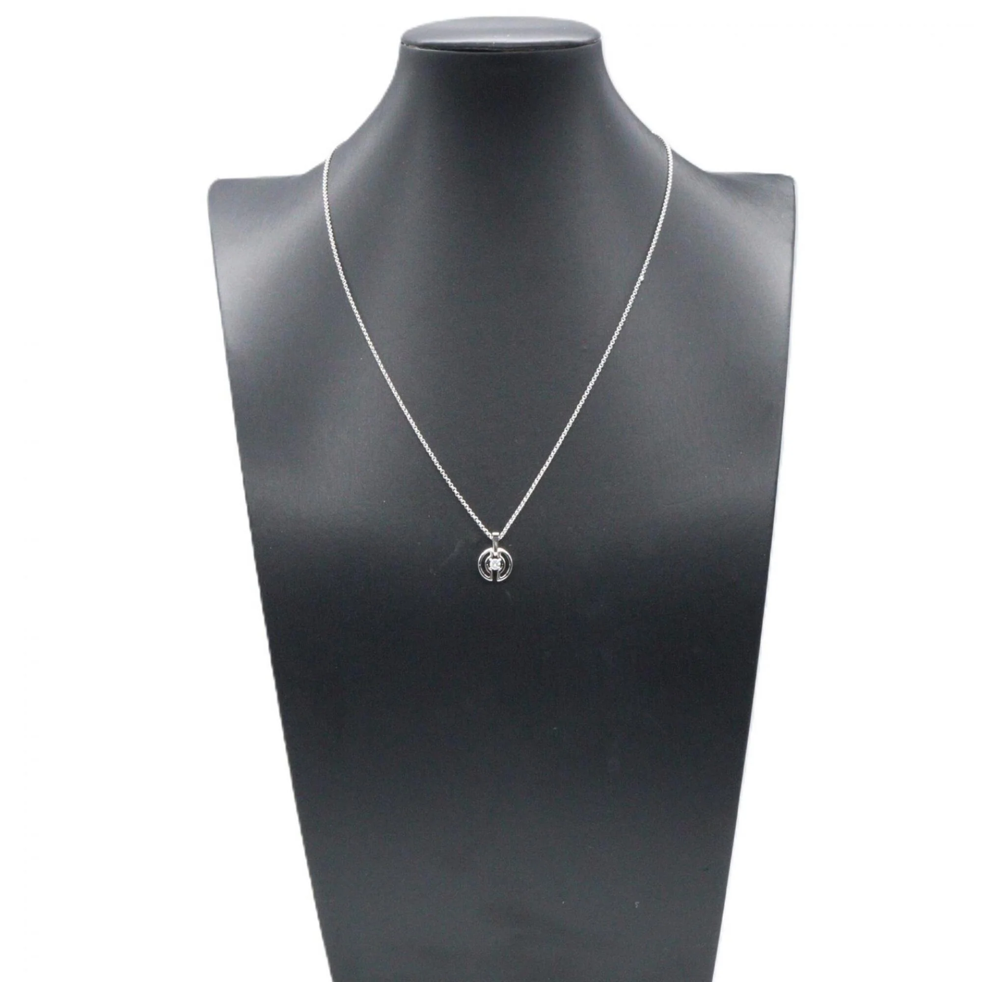 Parentesi Pendant Necklace 18K White Gold with Diamond - Image 6