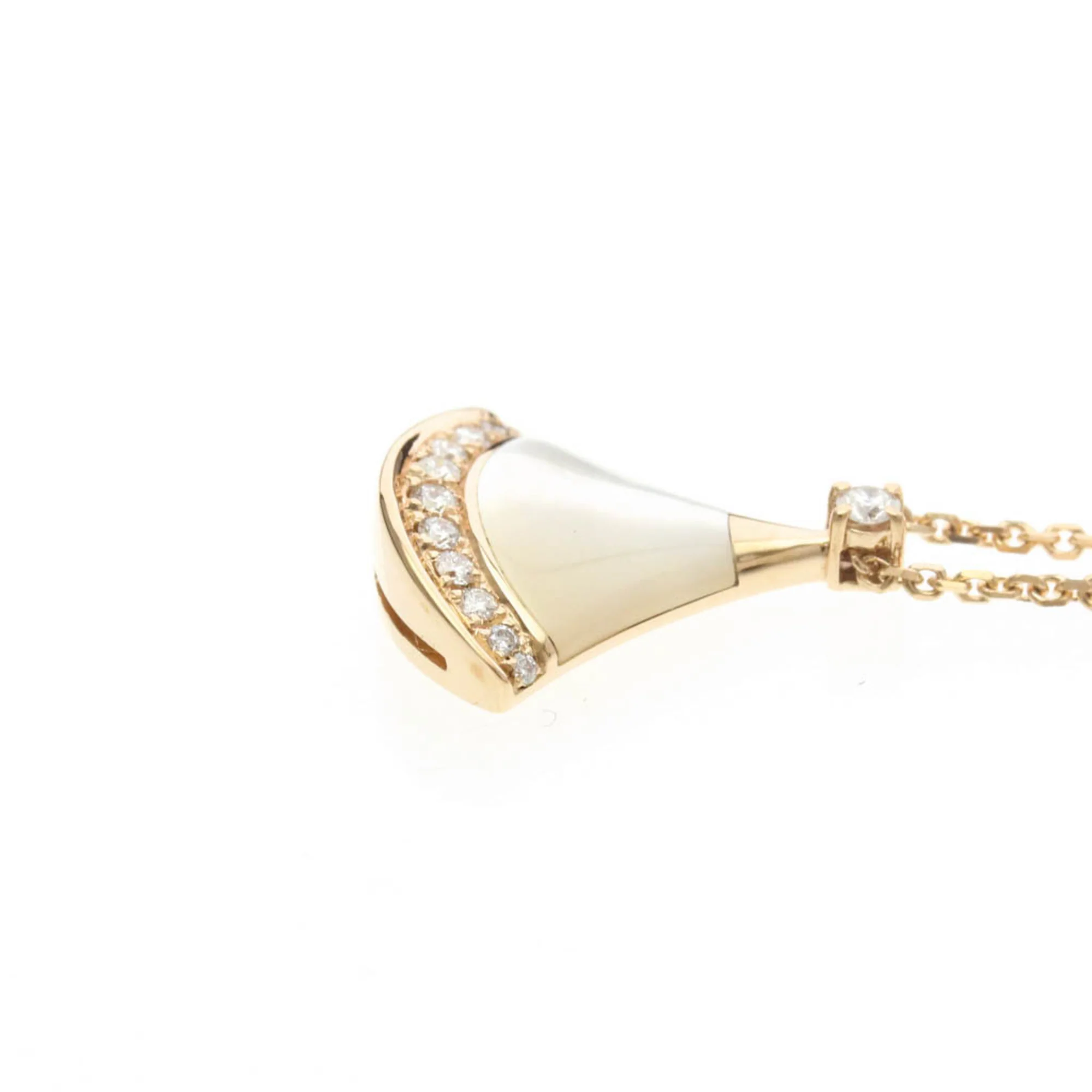 Pendant Necklace 18K Rose Gold with Diamond and Mother Of Pearl - Image 3