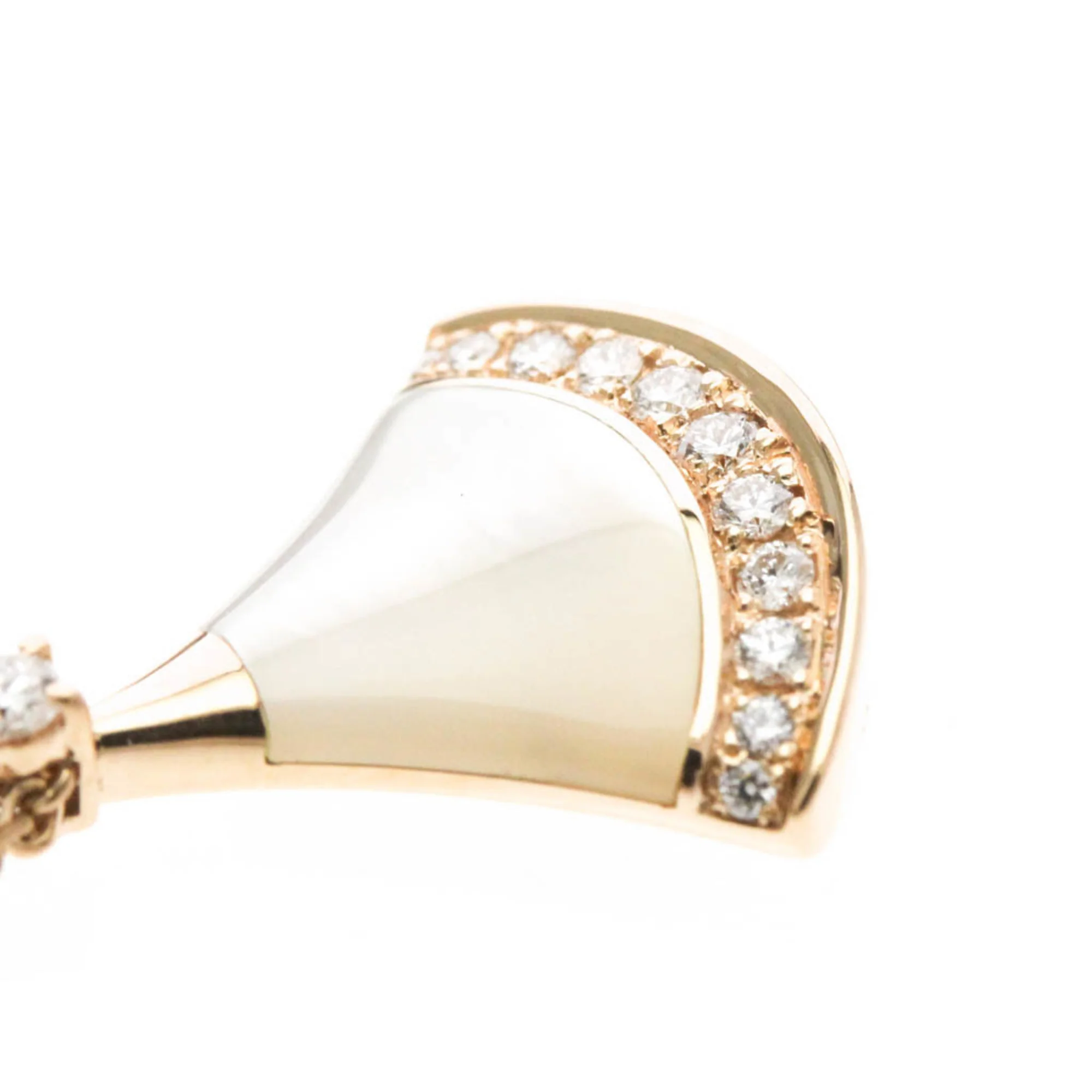 Pendant Necklace 18K Rose Gold with Diamond and Mother Of Pearl - Image 7