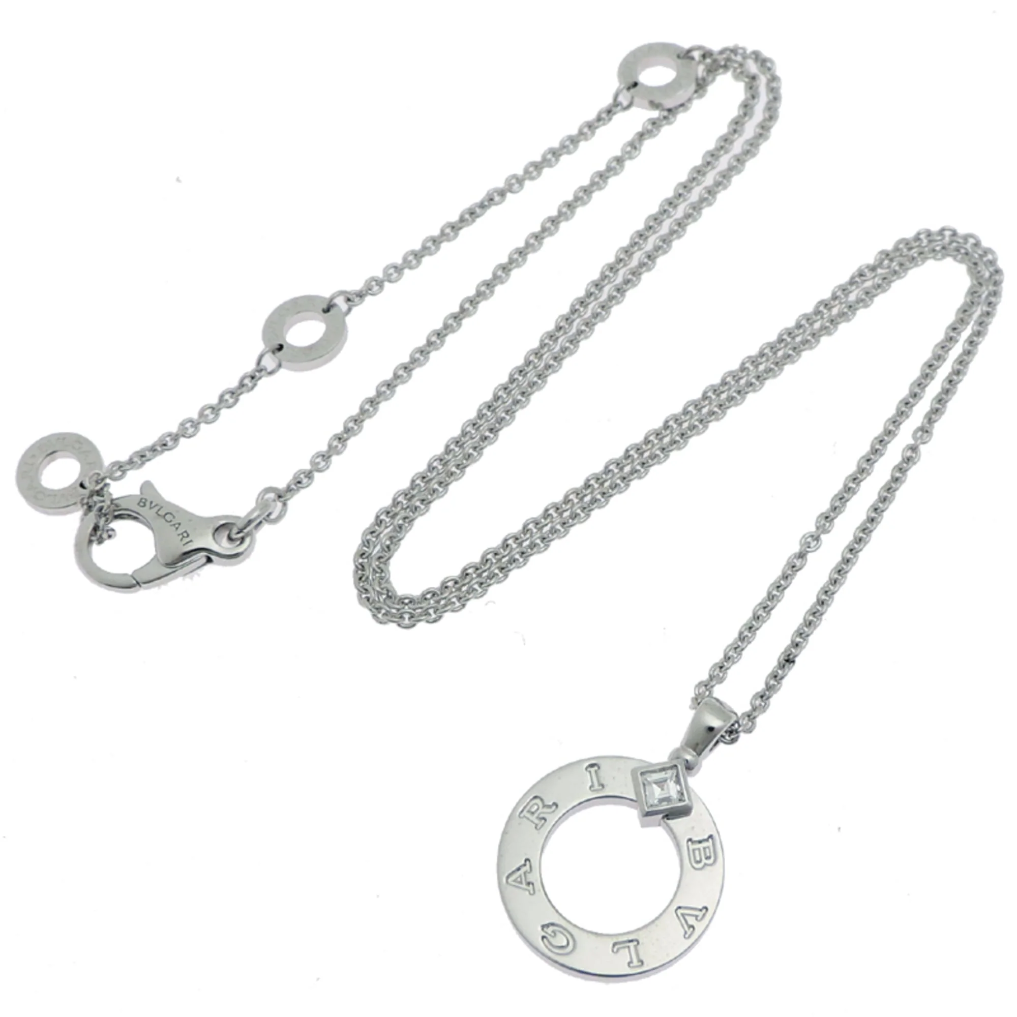 Pendant Necklace 18K White Gold with Diamond - Image 7