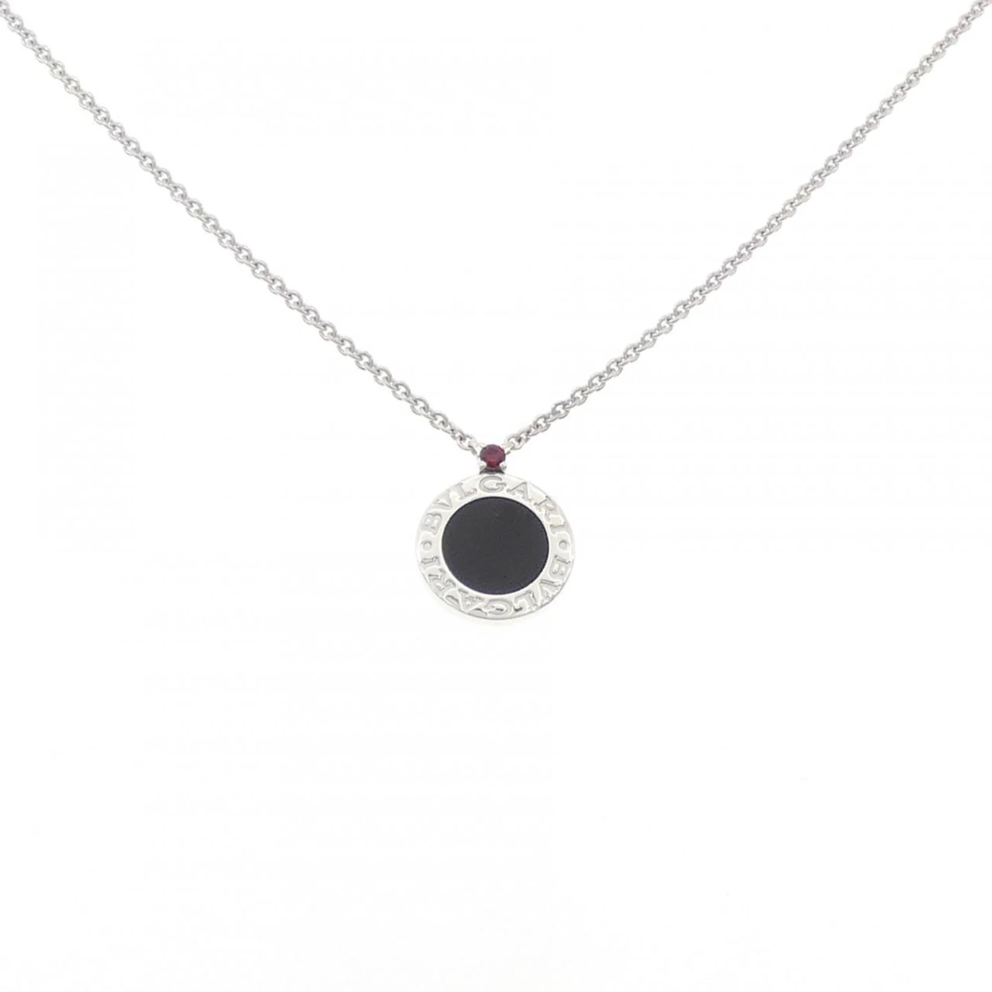 Pendant Necklace Resin and Sterling Silver with Onyx and Ruby