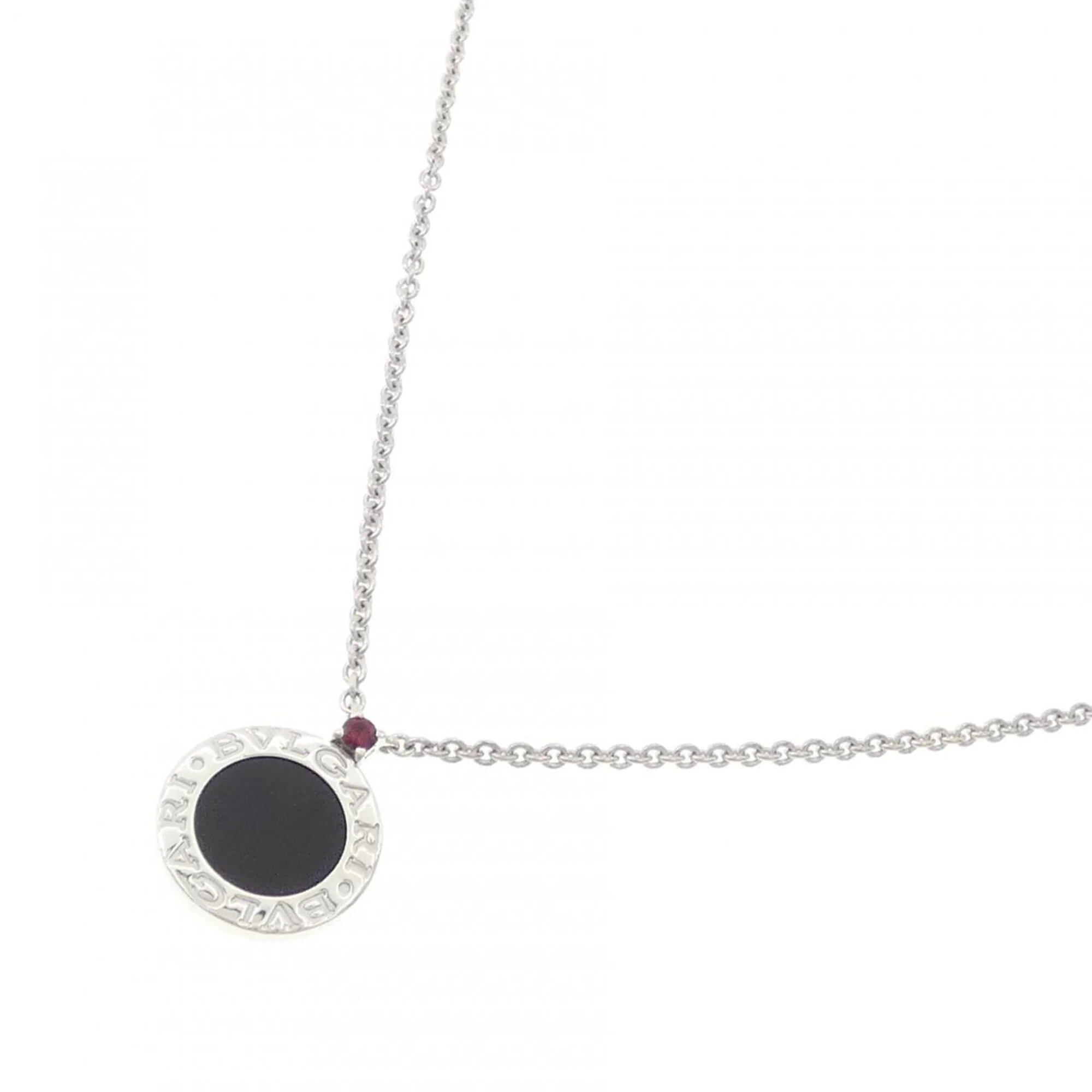 Pendant Necklace Resin and Sterling Silver with Onyx and Ruby - Image 2