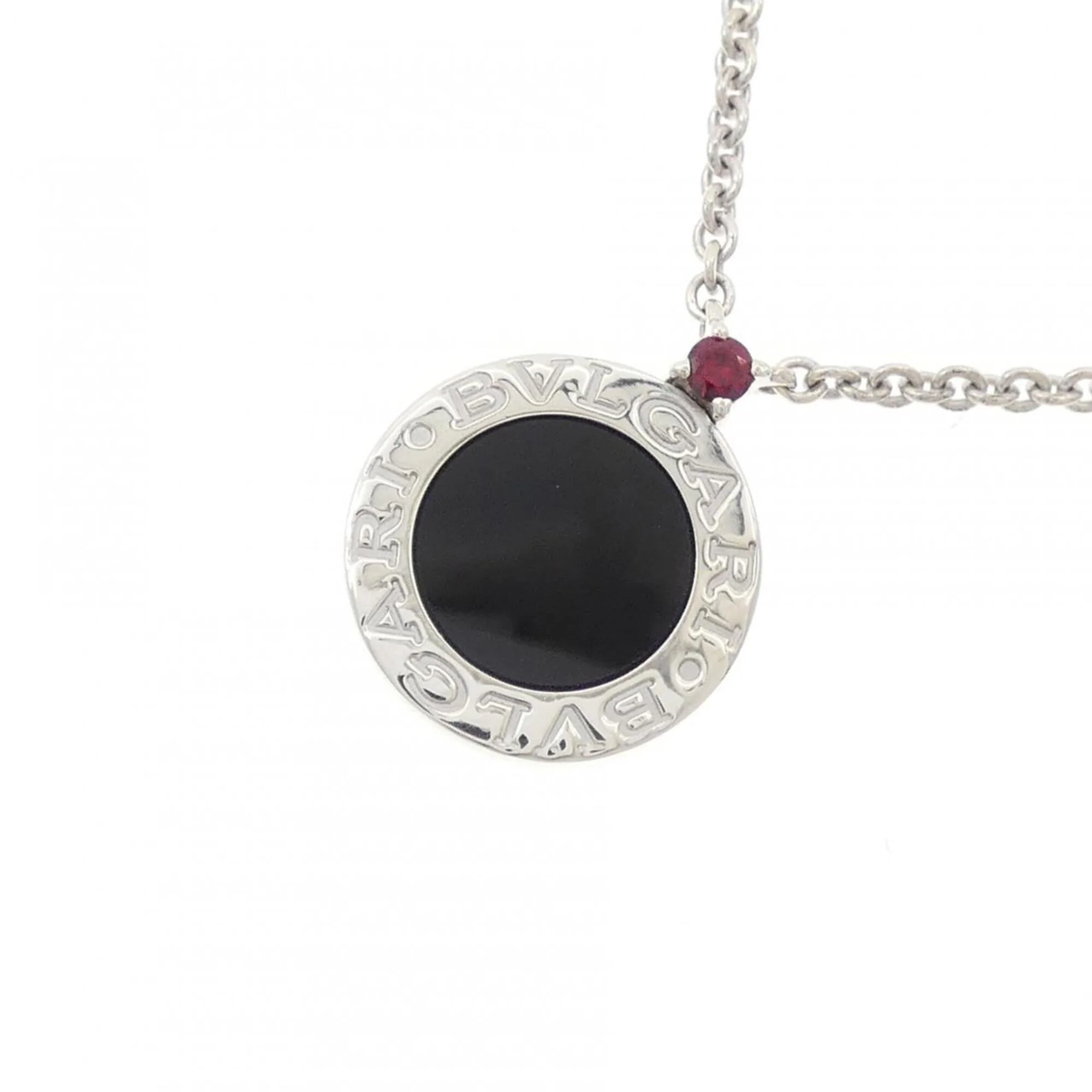 Pendant Necklace Resin and Sterling Silver with Onyx and Ruby - Image 3