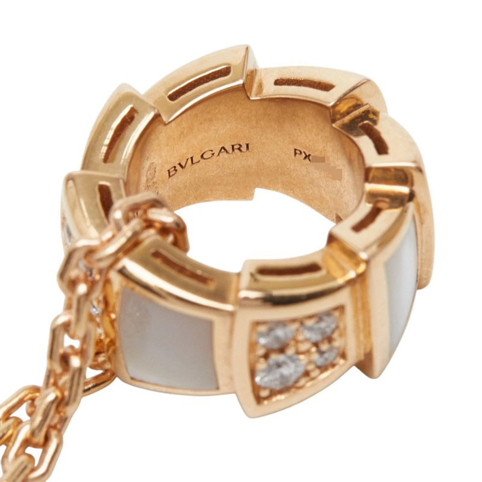 Serpenti Viper Ring 18K Rose Gold with Diamonds - Image 5