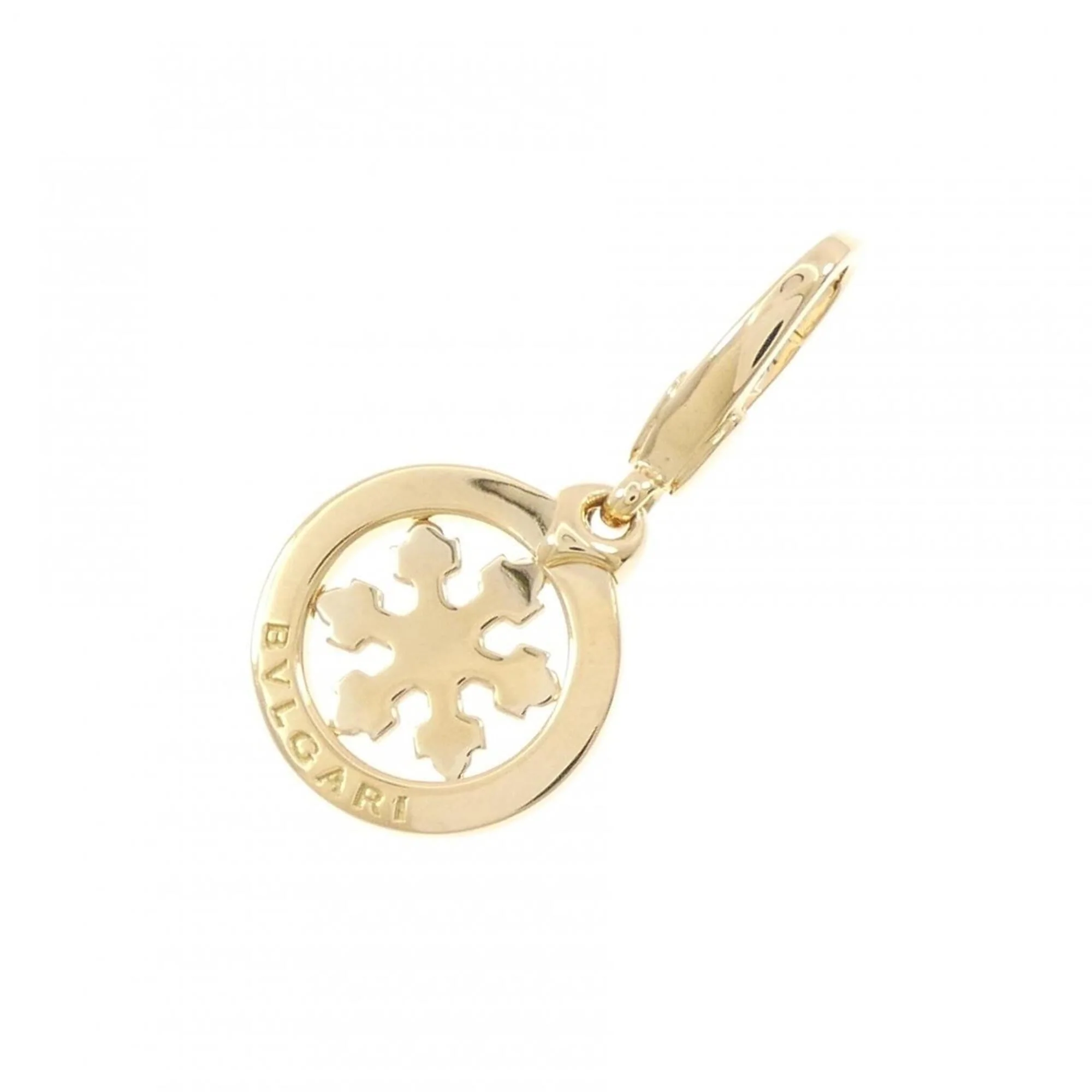 Tondo Snowflake Charm Yellow Gold