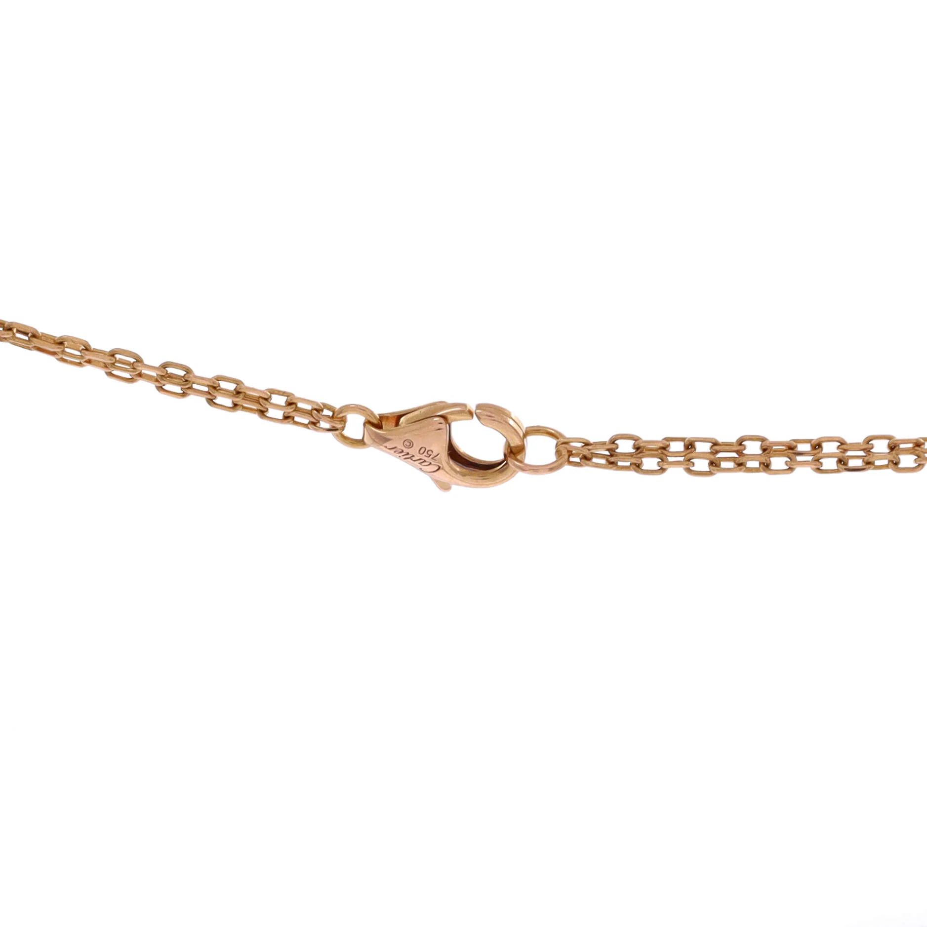 2 Diamonds Love Pendant Necklace 18K Rose Gold with Pink Sapphire and Diamond - Image 3