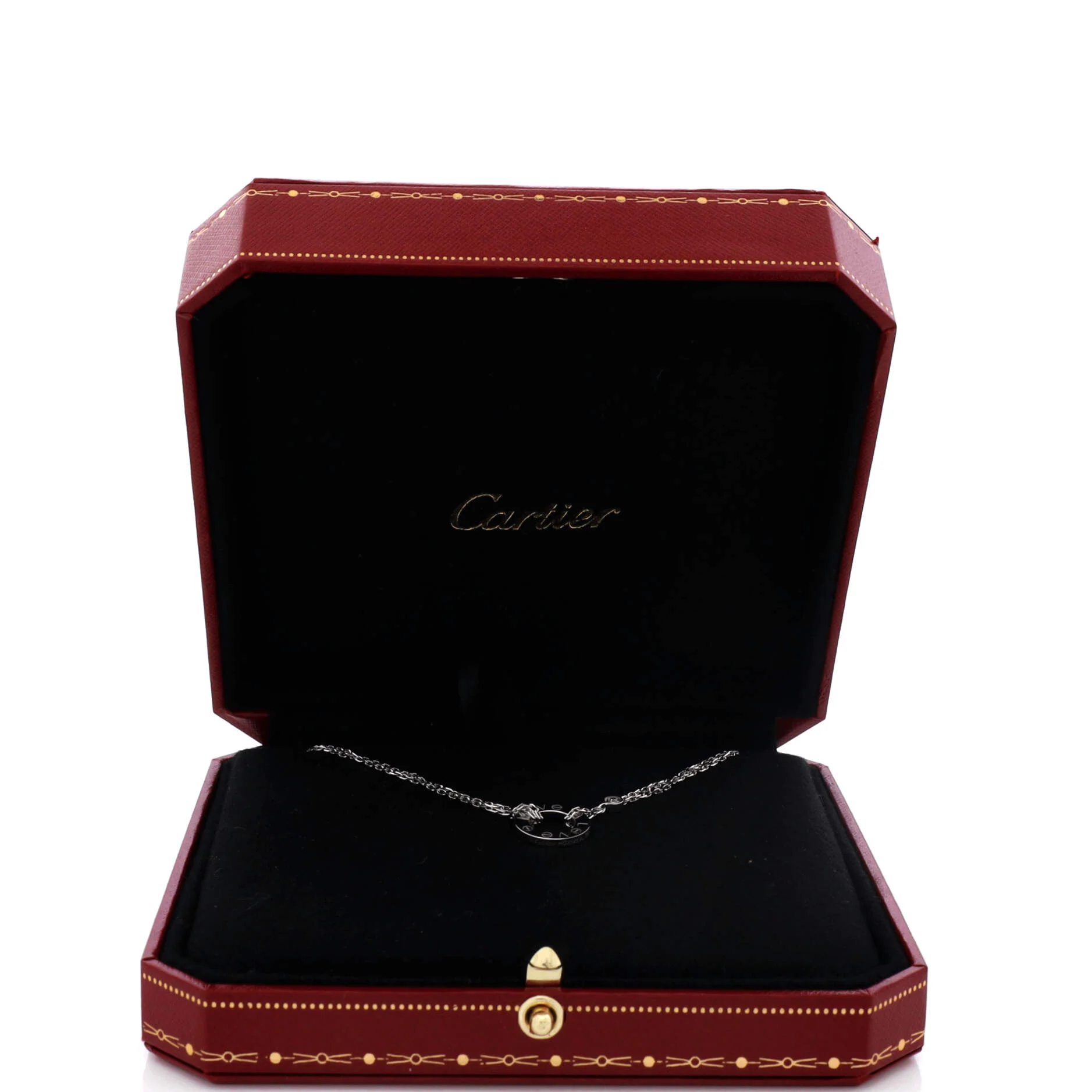 2 Diamonds Love Pendant Necklace 18K White Gold with Diamonds - Image 2