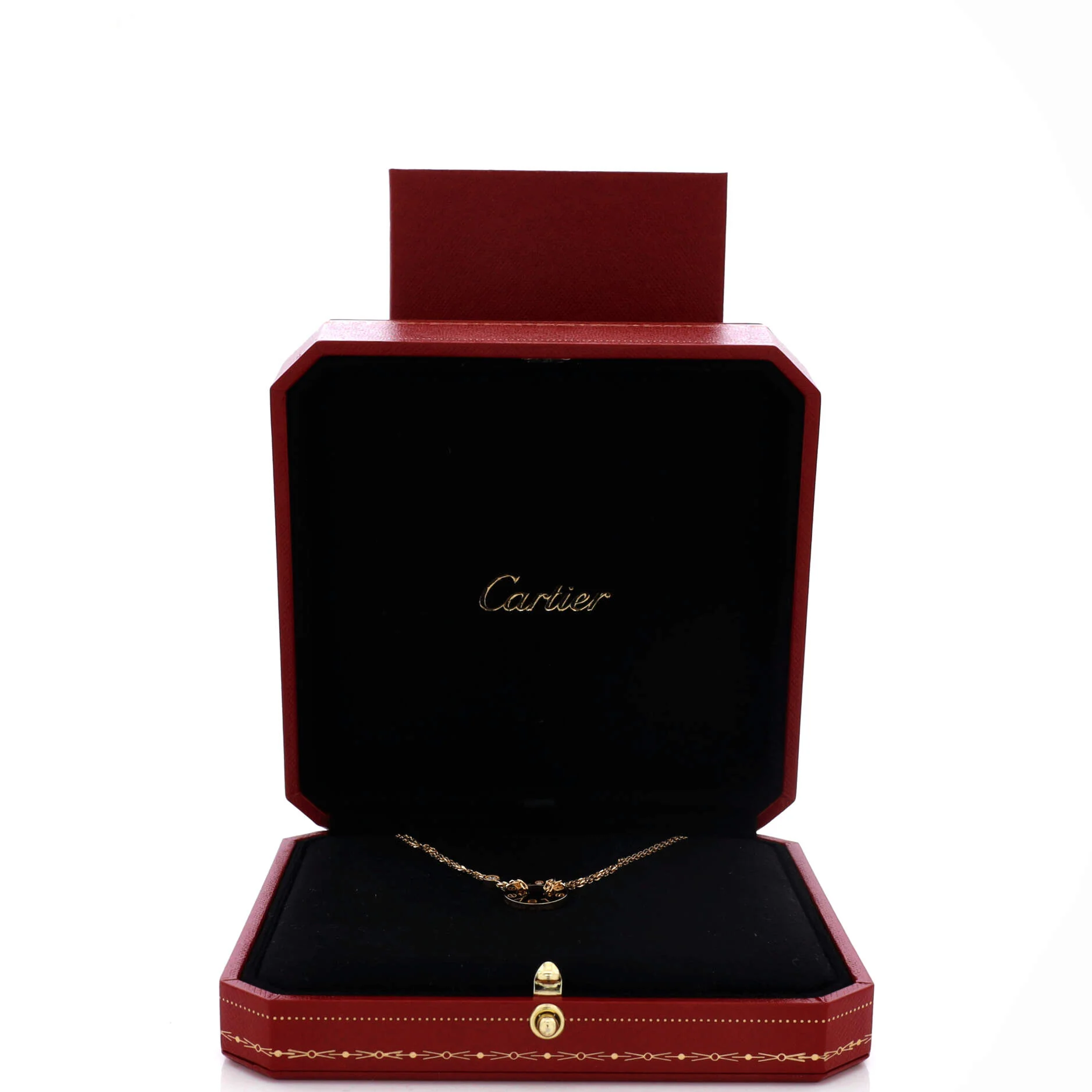2 Diamonds Love Pendant Necklace 18K Yellow Gold and Diamonds - Image 2