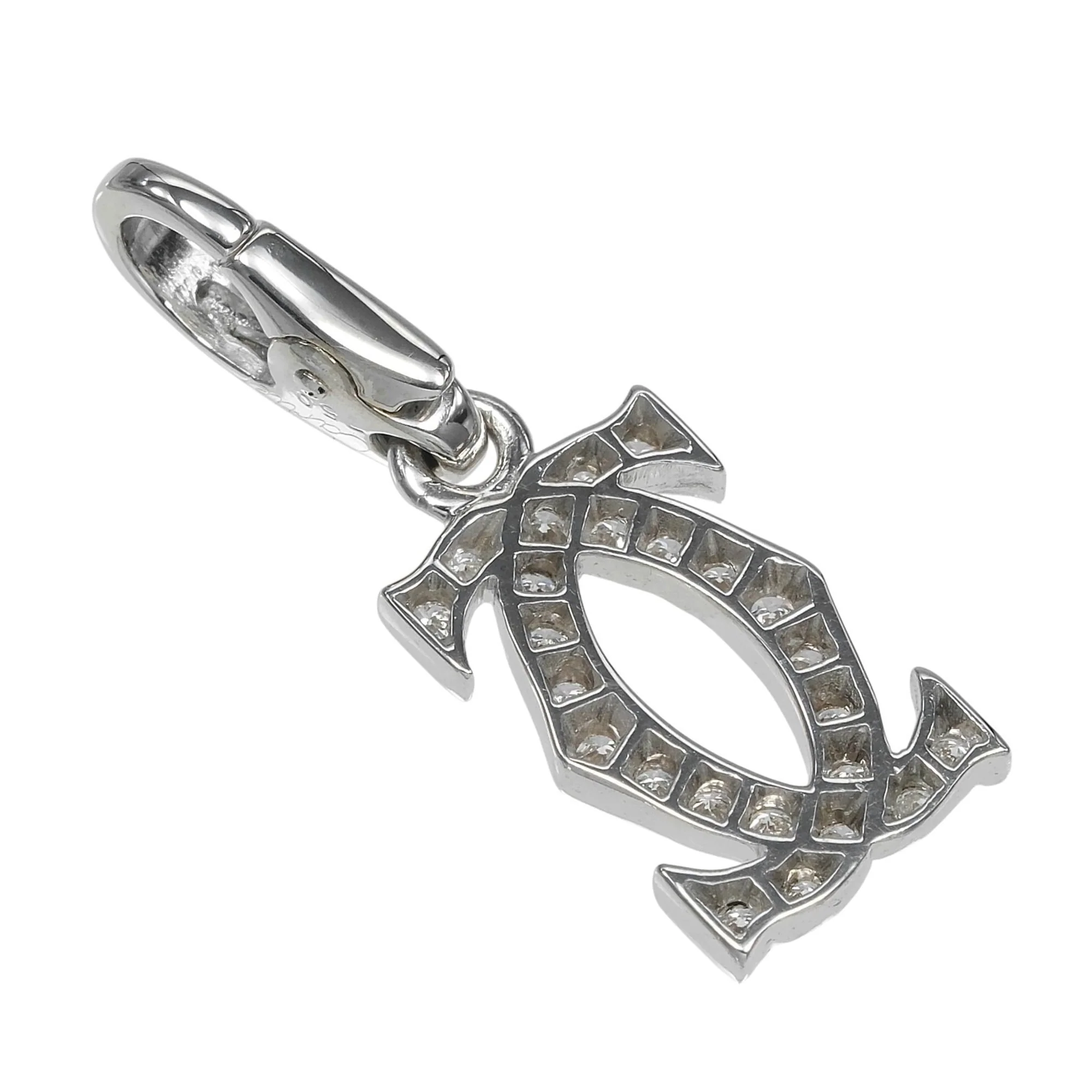 2C Charm Pendant Necklace 18K White Gold with Diamond - Image 2