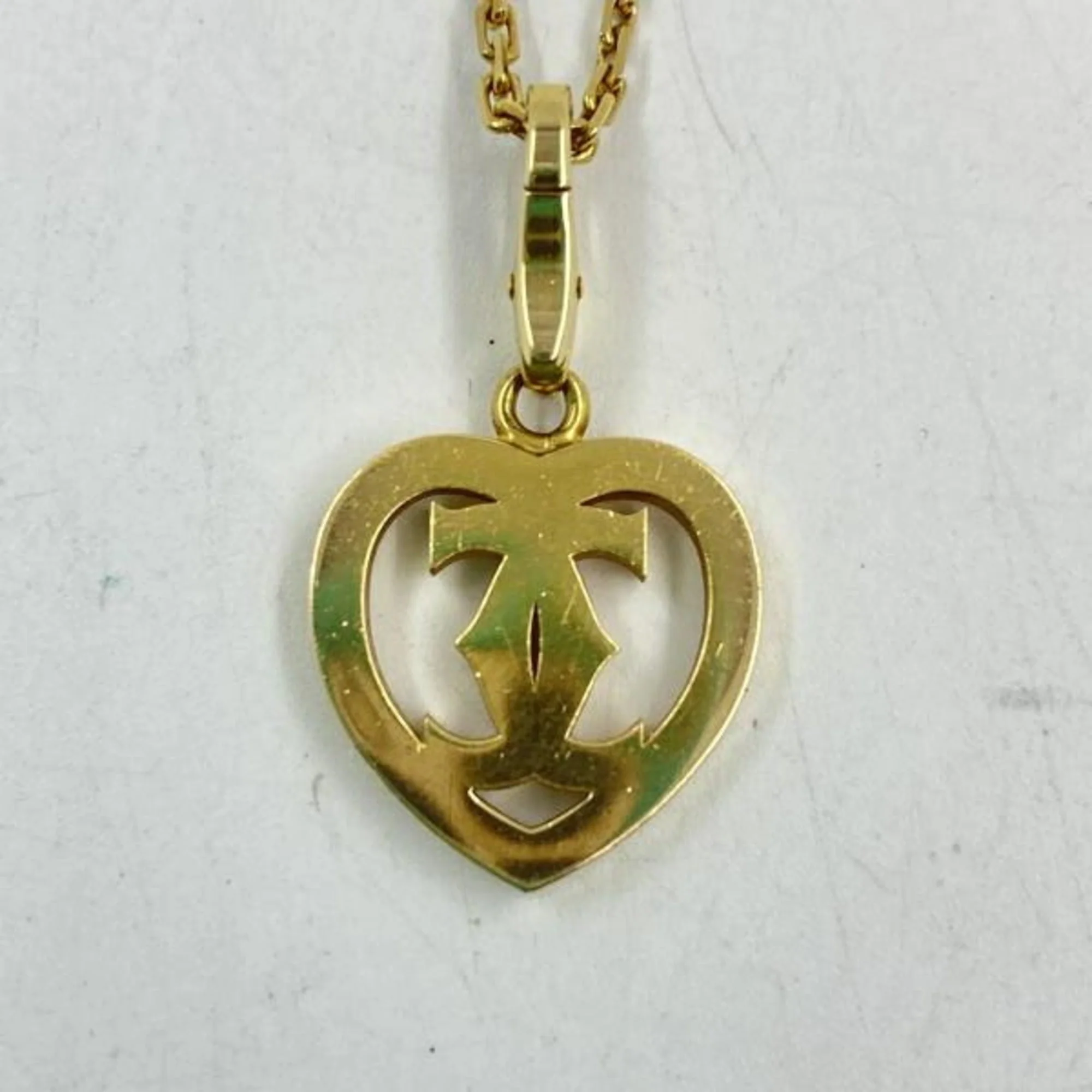 2C Heart Charm Pendant Necklace Gold - Image 3
