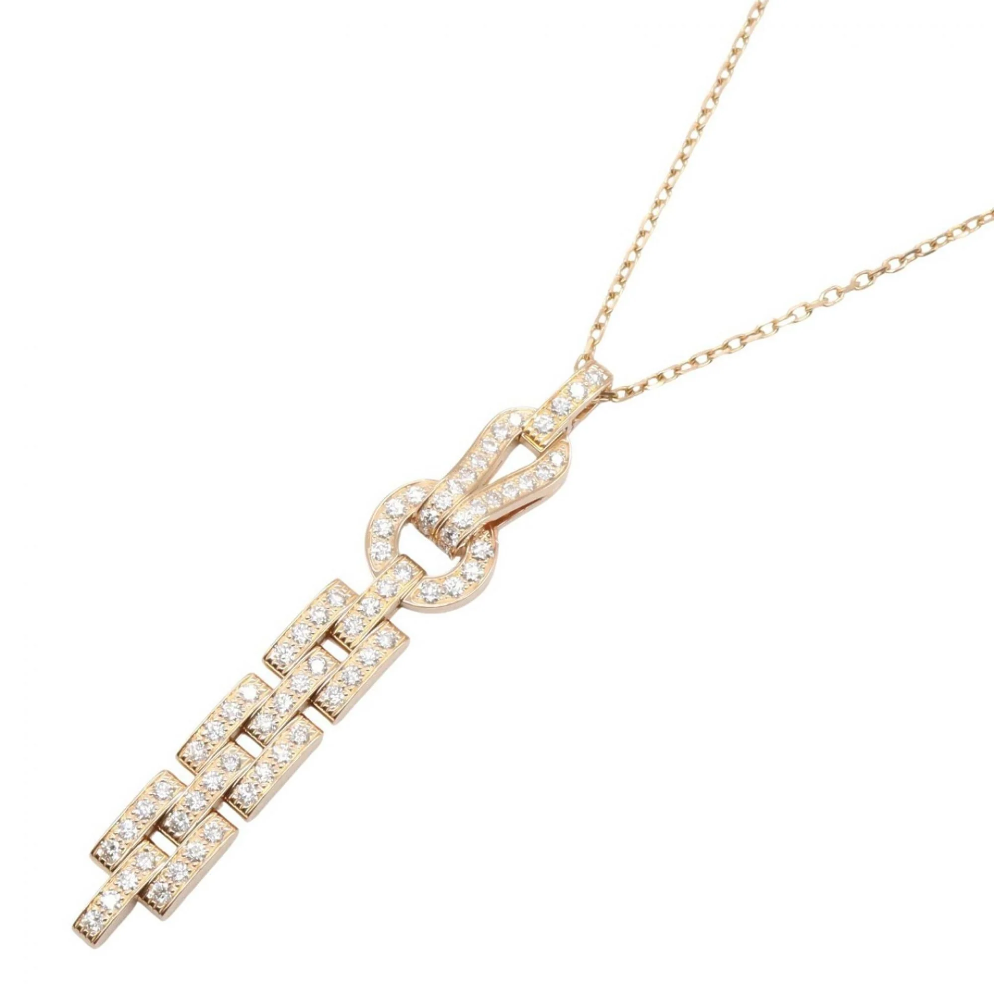 Agrafe Pendant Necklace 18K Rose Gold with Diamond