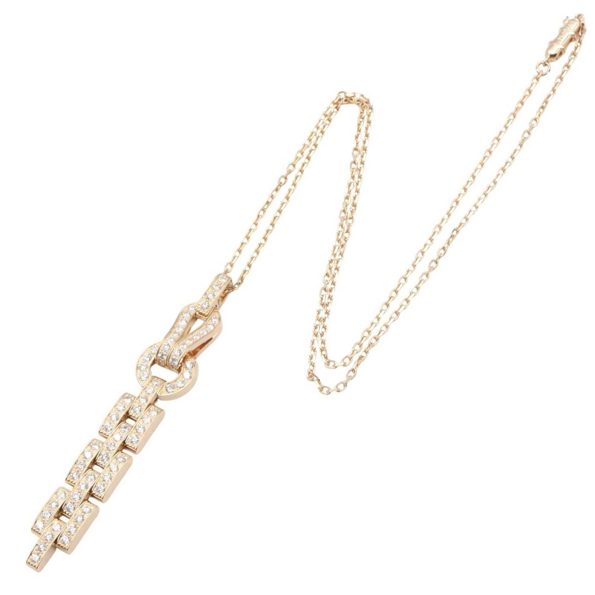 Agrafe Pendant Necklace 18K Rose Gold with Diamond - Image 2