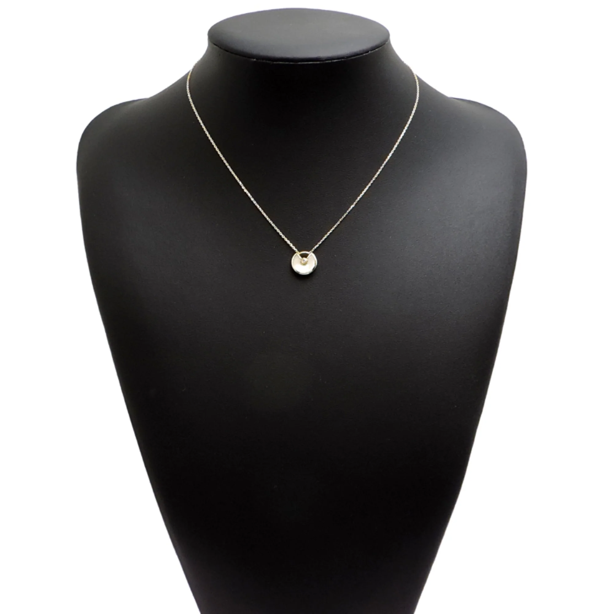 Amulette de Pendant Necklace 18K Yellow Gold with Diamond and Mother of Pearl - Image 8