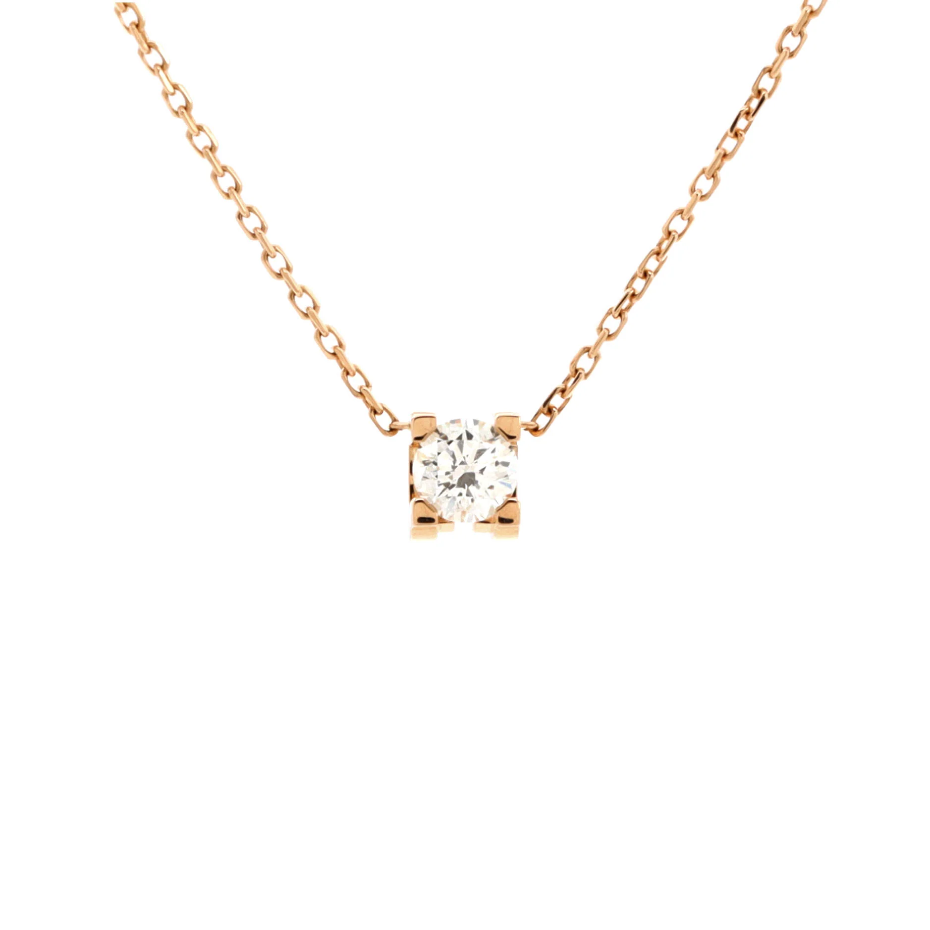C de Cartier Necklace 18K Rose Gold and Diamond 0.20-0.29CT