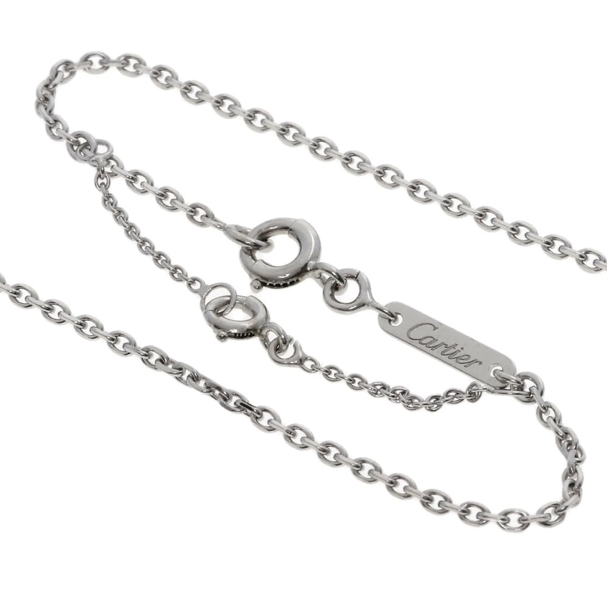 C Heart Pendant Necklace 18K White Gold - Image 3