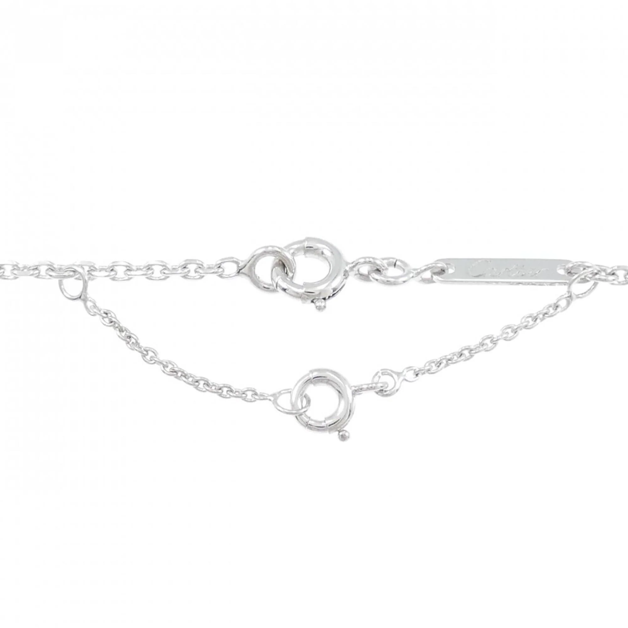 C Heart Pendant Necklace 18K White Gold - Image 4