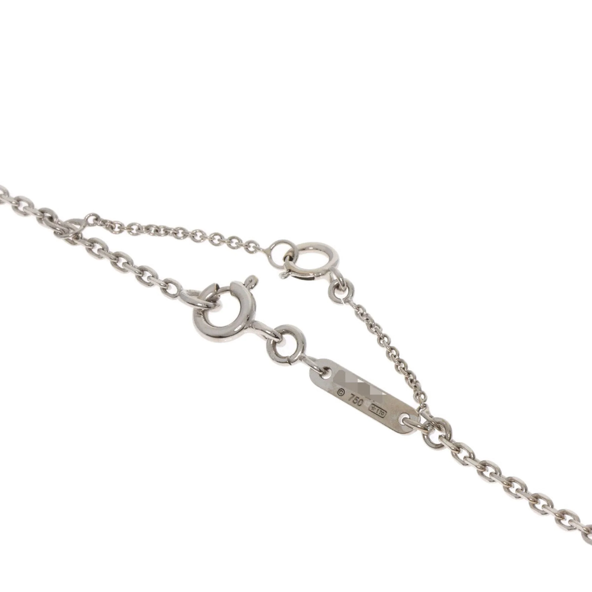 C Heart Pendant Necklace 18K White Gold - Image 3
