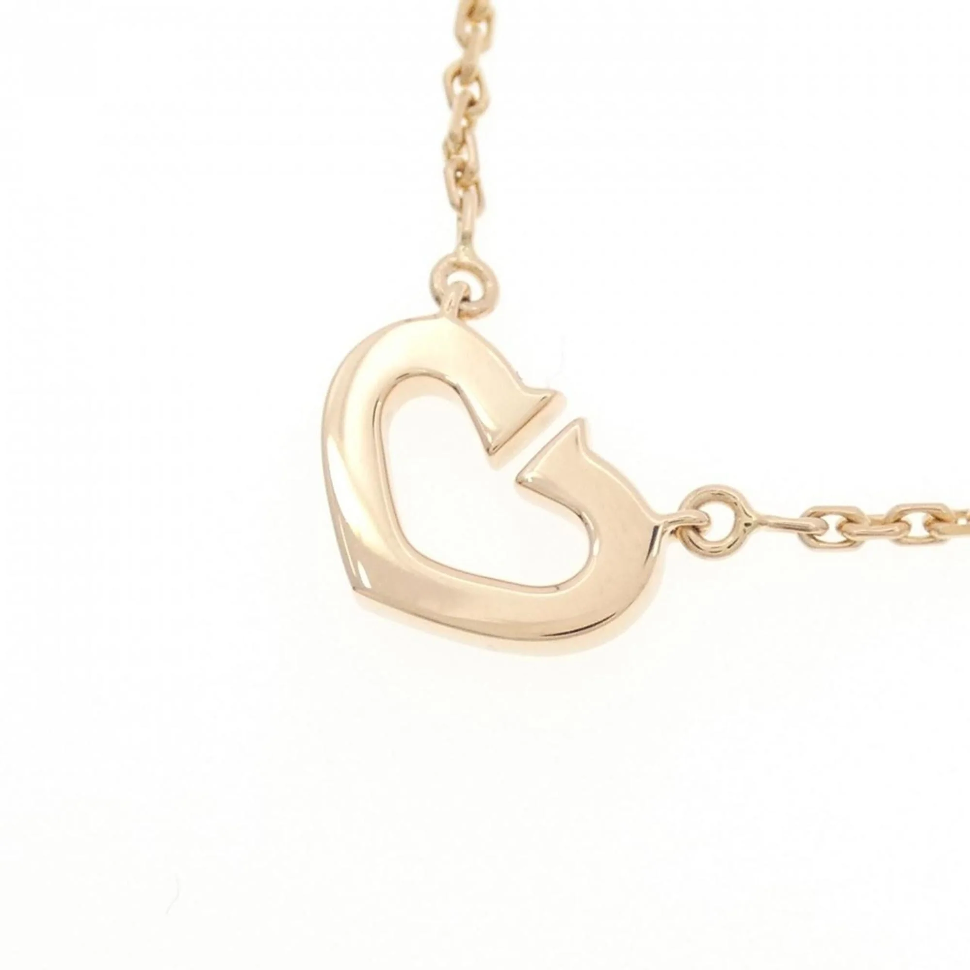C Heart Pendant Necklace with Diamonds - Image 4