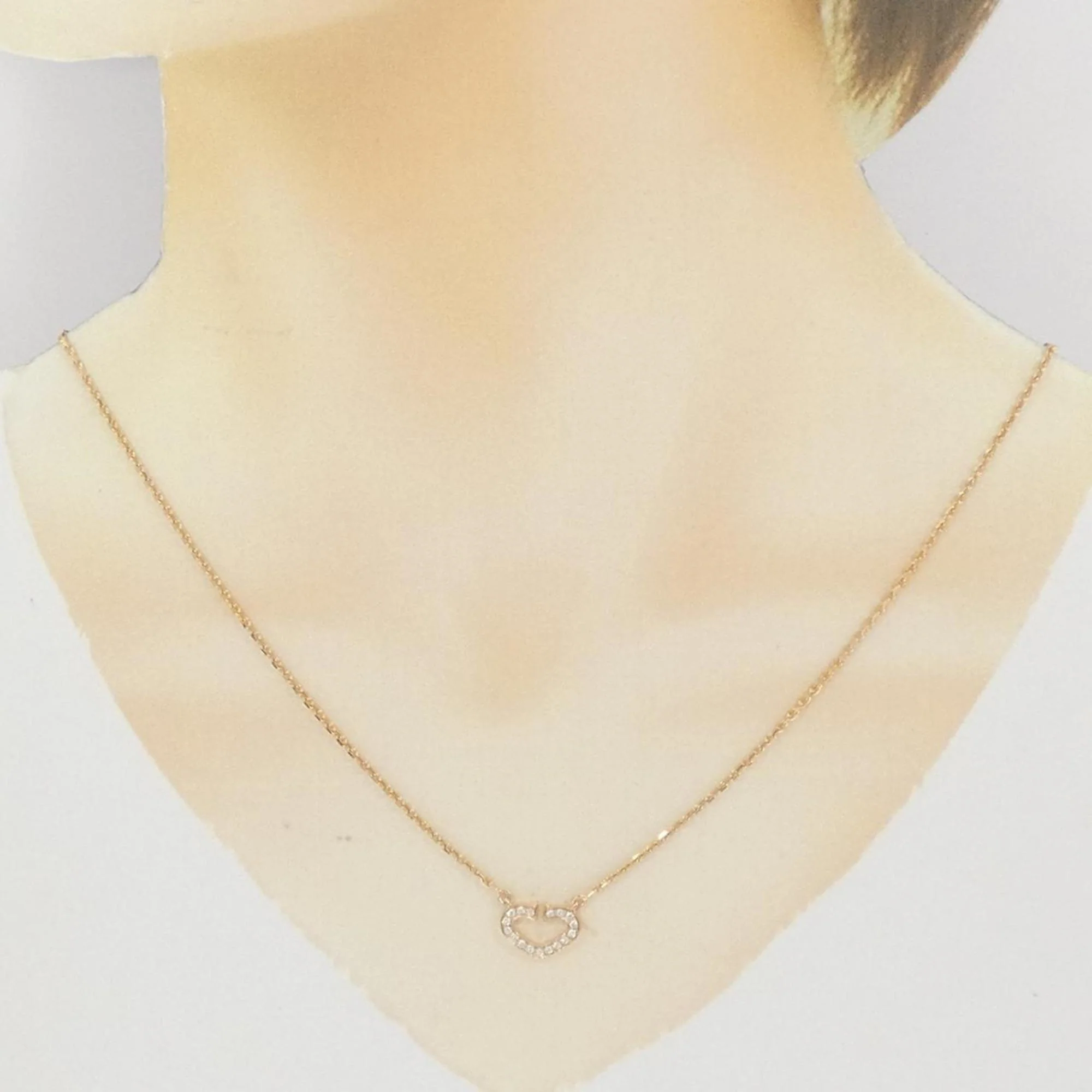 C Heart Pendant Necklace with Diamonds - Image 6